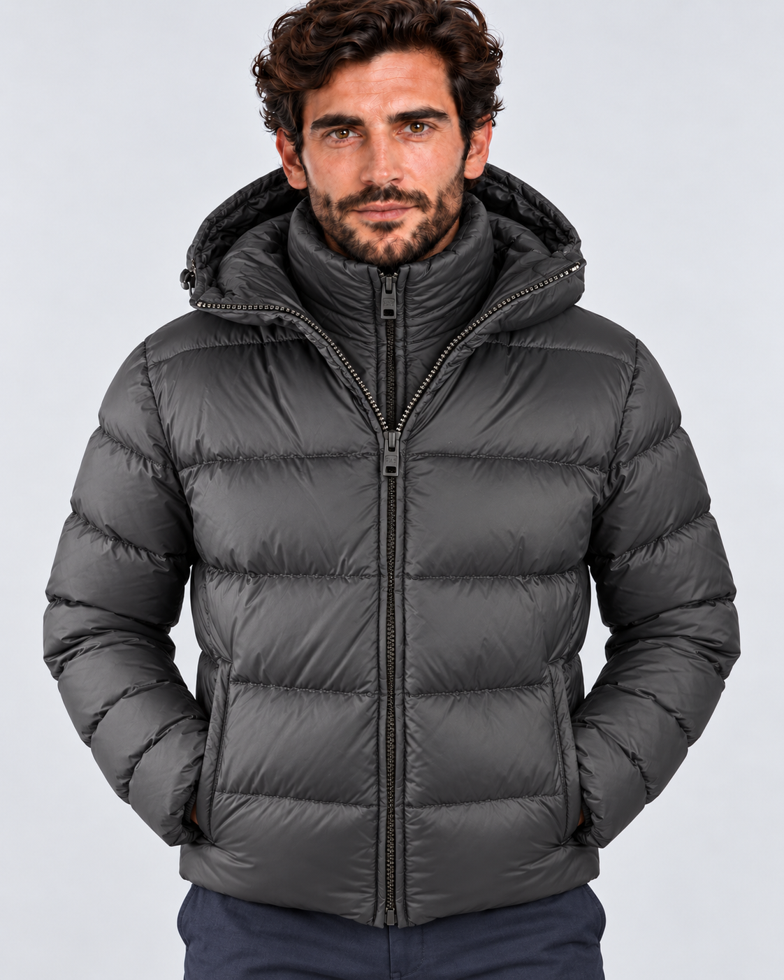 Fay Piumino uomo Double Front in nylon nero