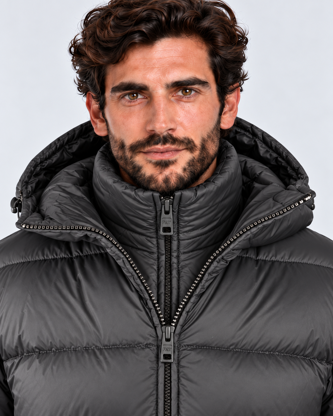 Fay Piumino uomo Double Front in nylon nero