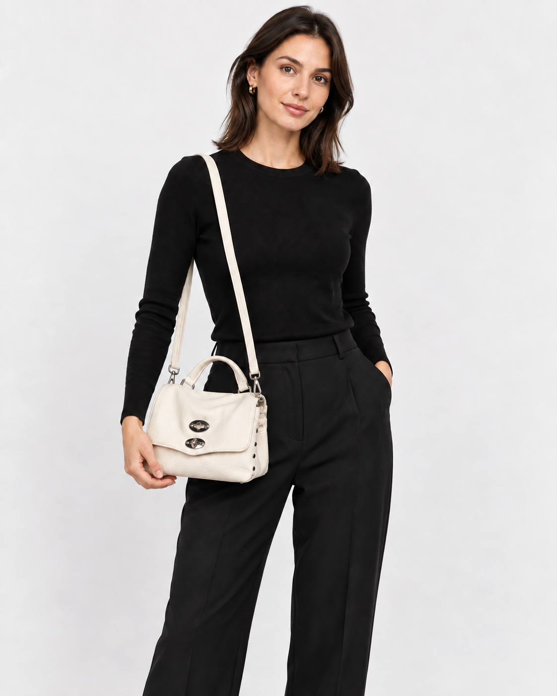 Zanellato Borsa Postina Baby Bianco Latte