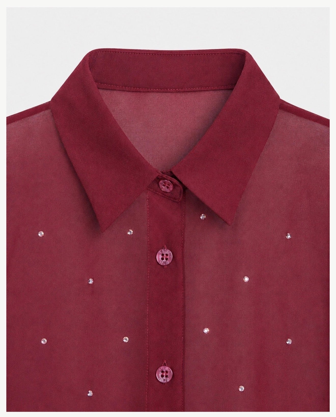 Camicia Brigitte in georgette strass bordeaux