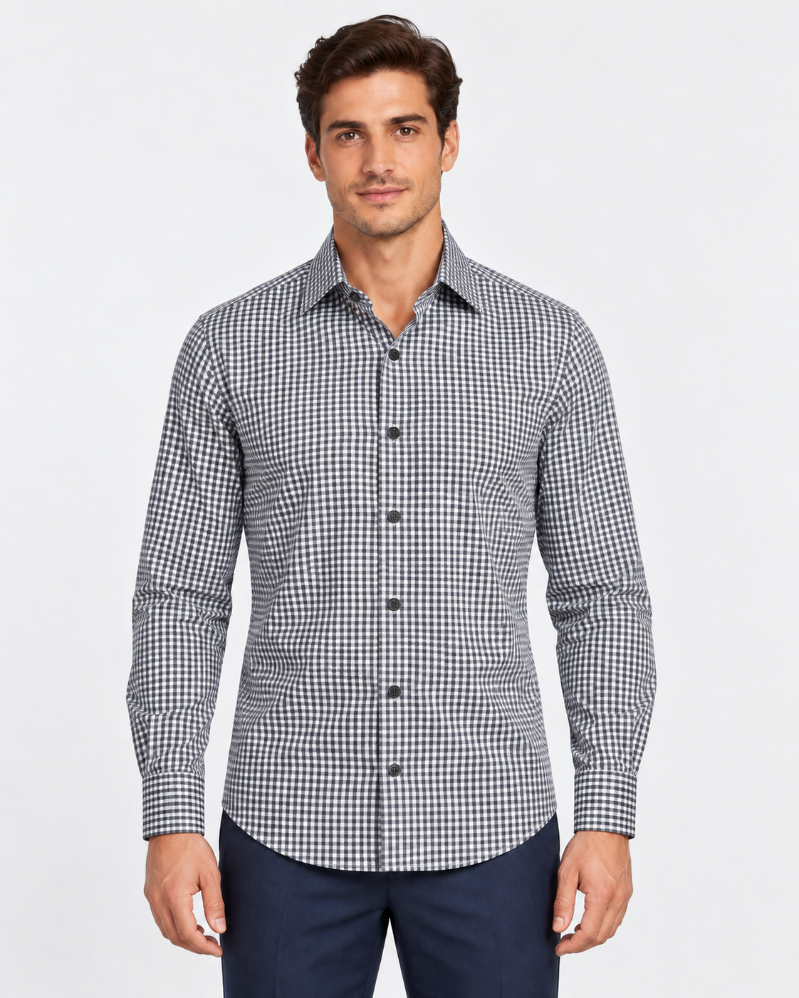 Archivium Camicia Tecnica Uomo Microquadri Blu e Bianco