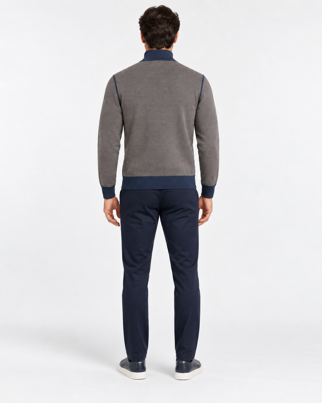 Gran Sasso Cardigan uomo in lana vergine moro blu