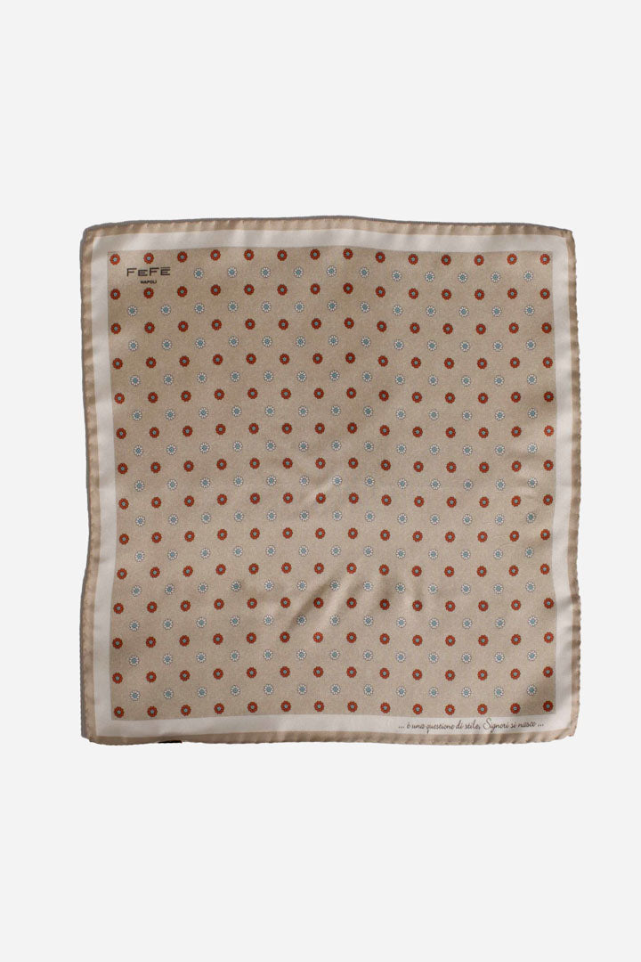 Pochette seta in micro fiori sabbia