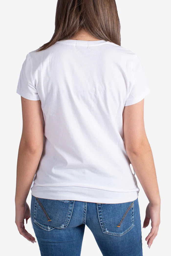 T-shirt girocollo in jersey di cotone white