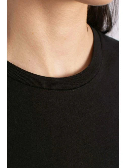 T-shirt girocollo in jersey di cotone black
