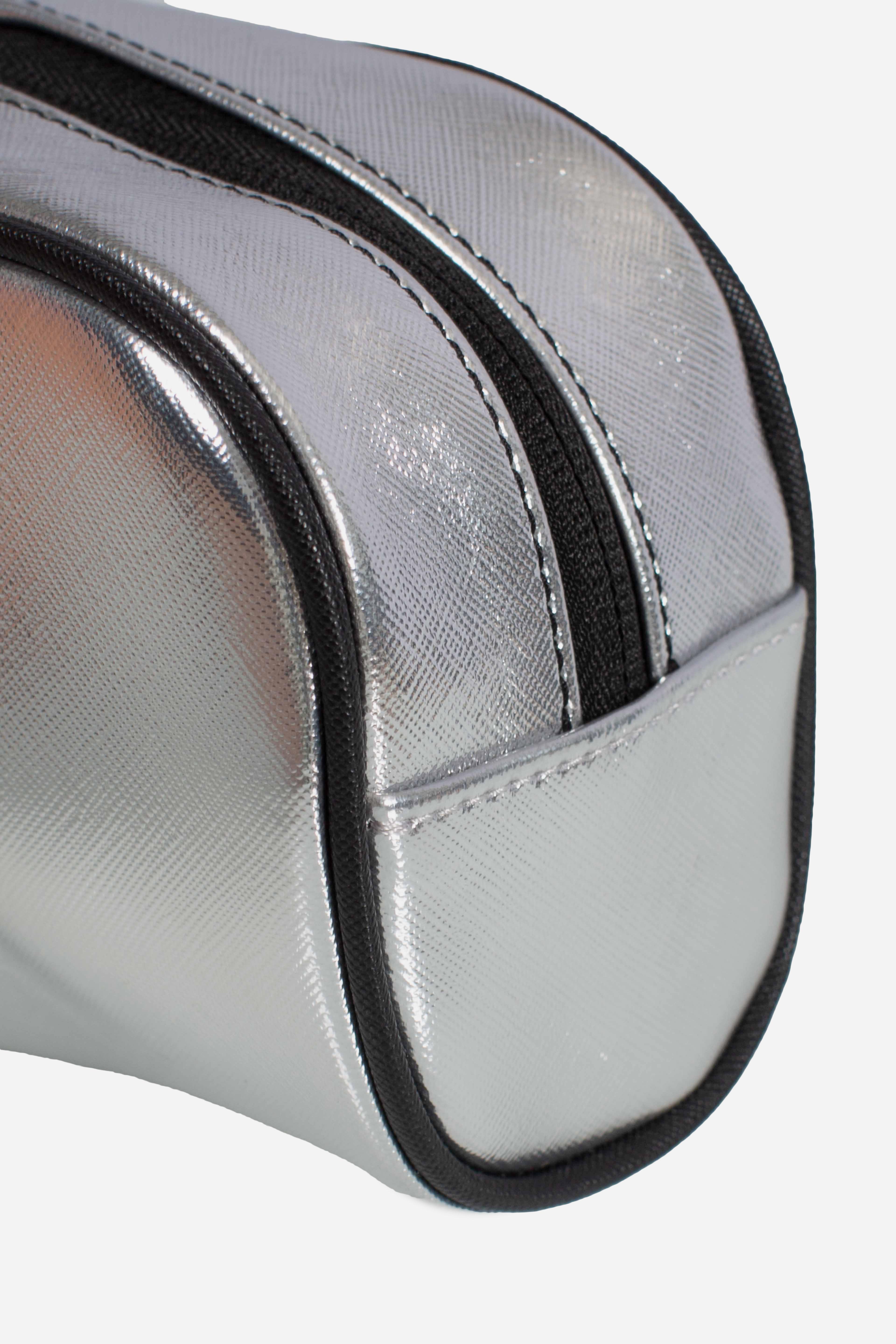 SILVER SIDE DRIP BLACK CHECK PENCIL POUCH