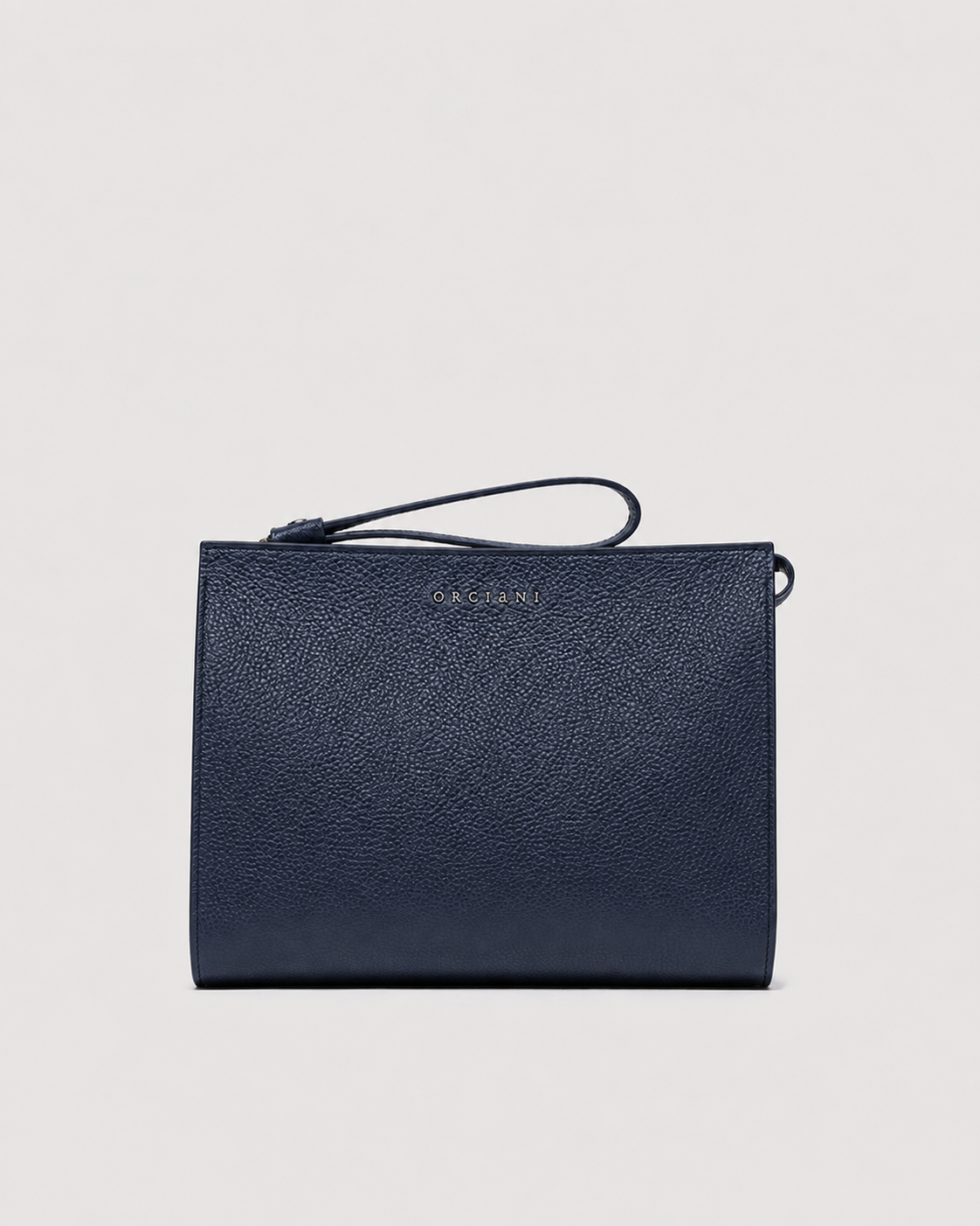 Pouch Micron in pelle con polsiera navy