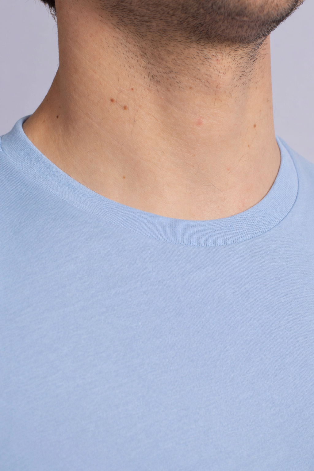 Maglietta in jersey Custom Slim-Fit light blue