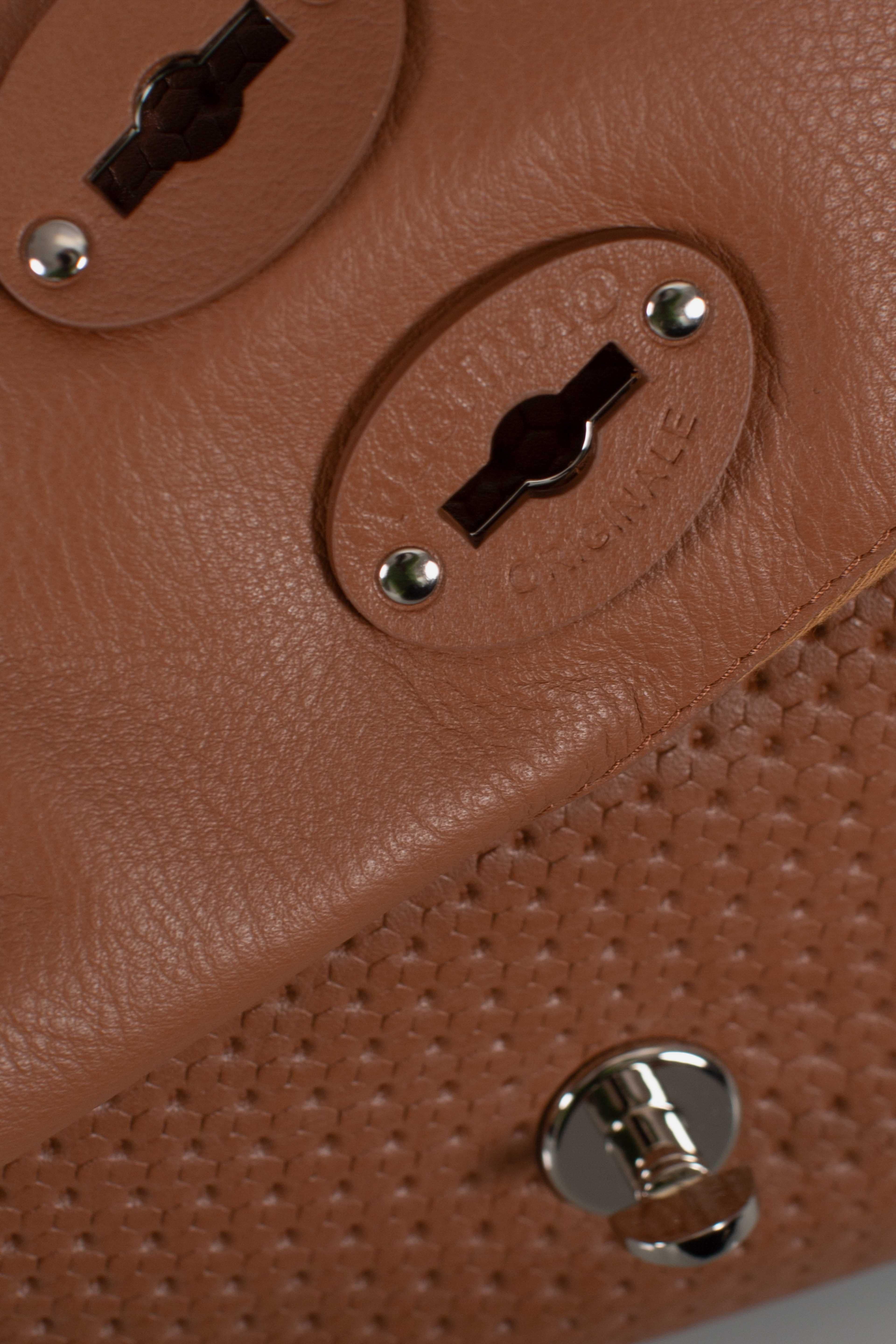 Borsa Postina S effetto intrecciato brown lion 0680102190000SZ0204 ZANELLATO