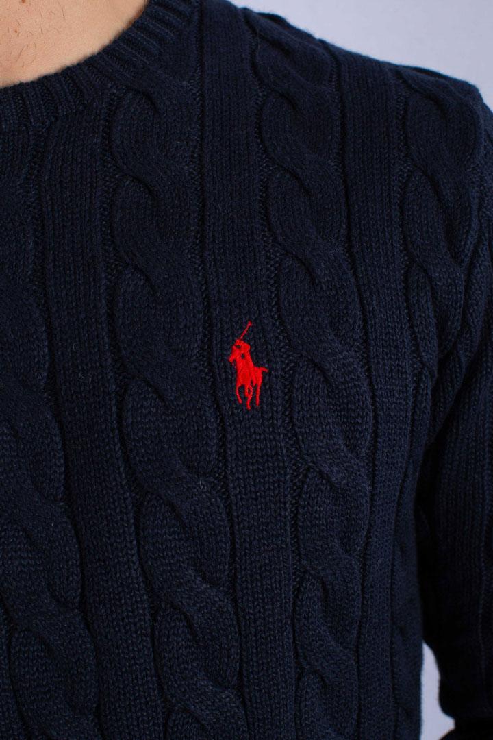 MAGLIONE IN COTONE A TRECCE blue 710775885001 POLO RALPH LAUREN