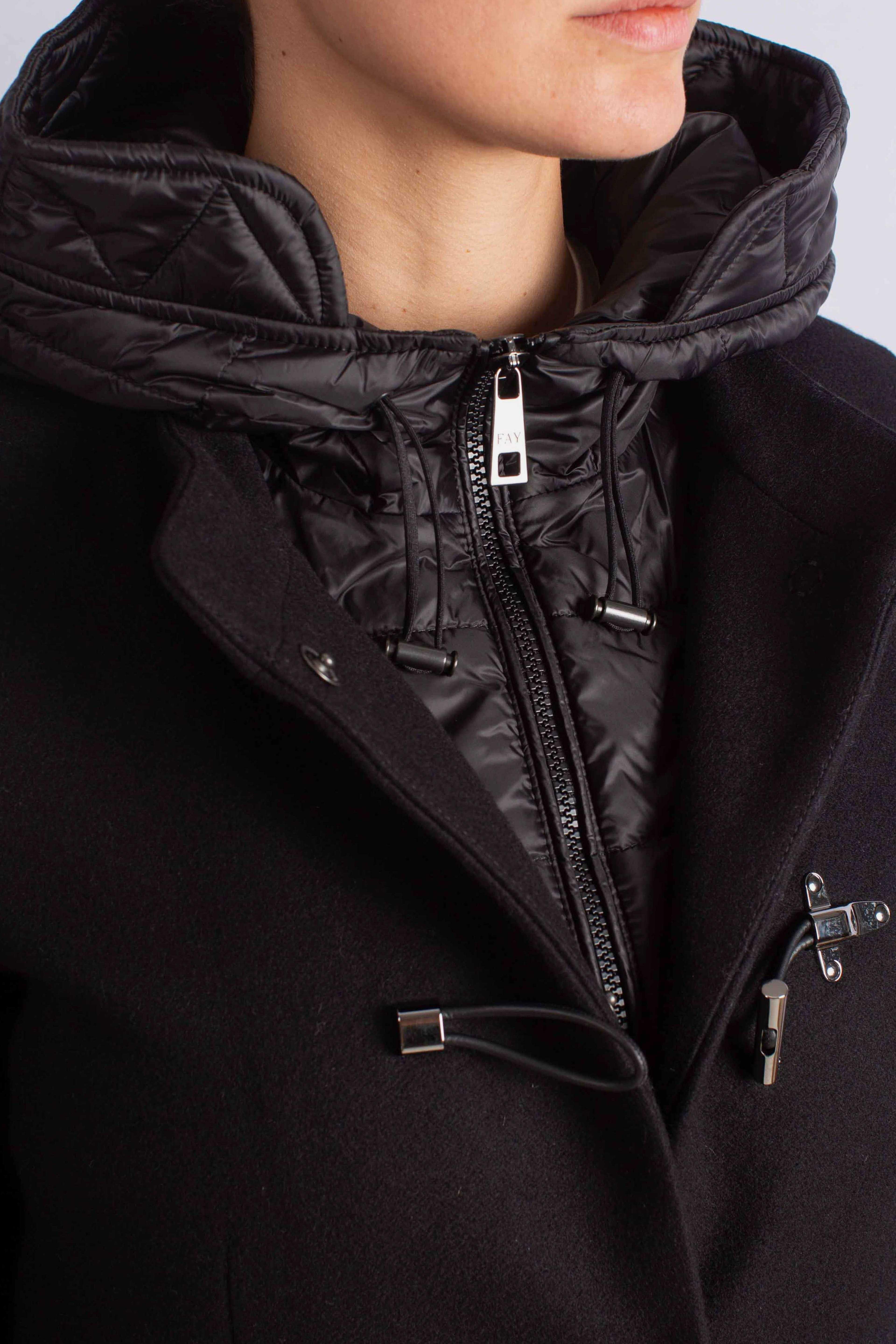 Toggle Coat in Panno di Lana nero NAW59513430SGLB999 FAY