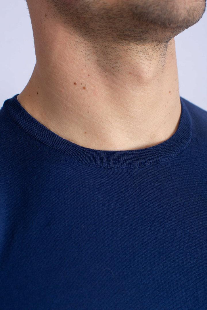 Maglia girocollo in cotone extra-fine blu royal 4315420731578 GRAN SASSO