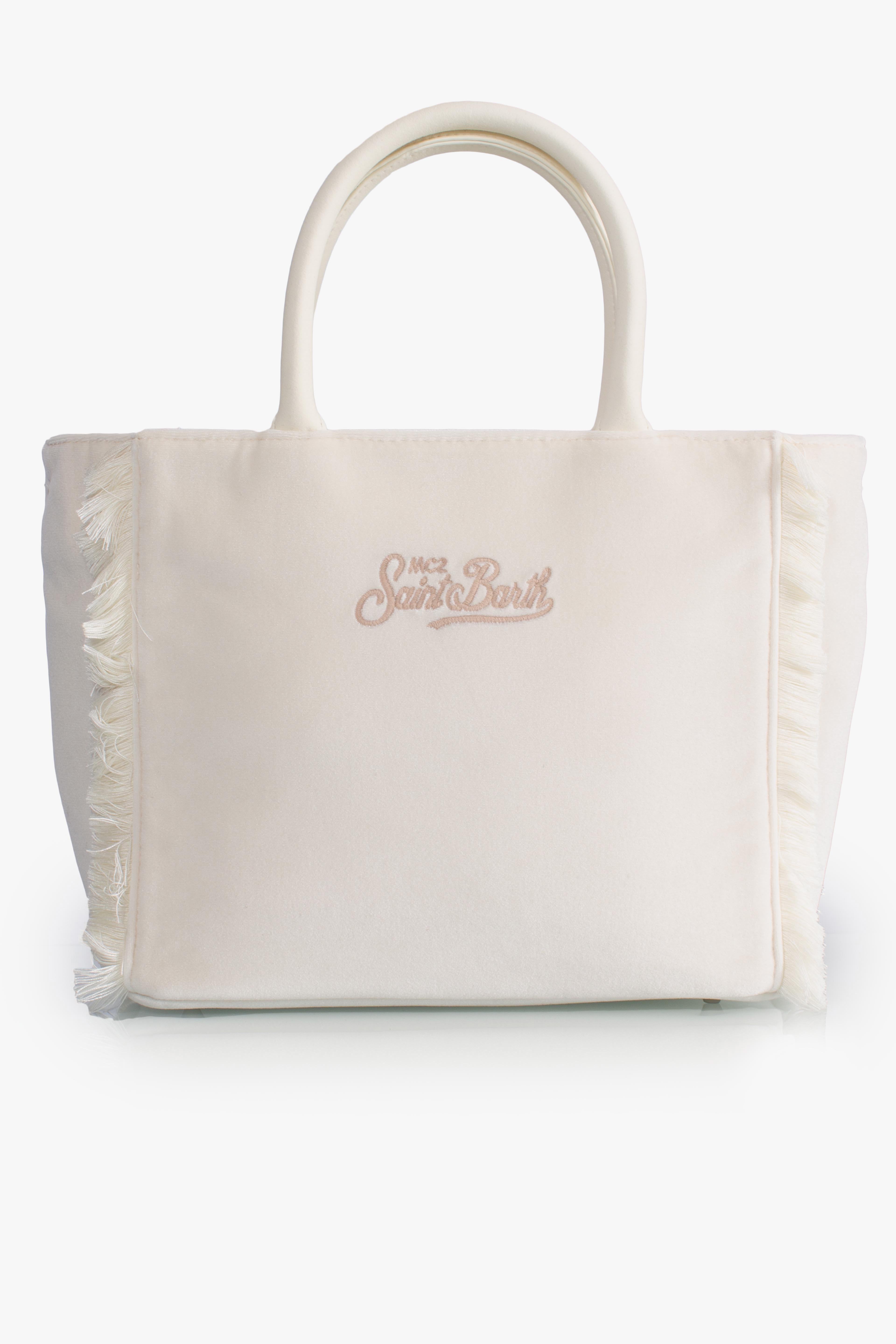Borsa Colette velvet Dreaming of Saint Barth Winter Paradise white COL003801320I MC2 SAINT BARTH