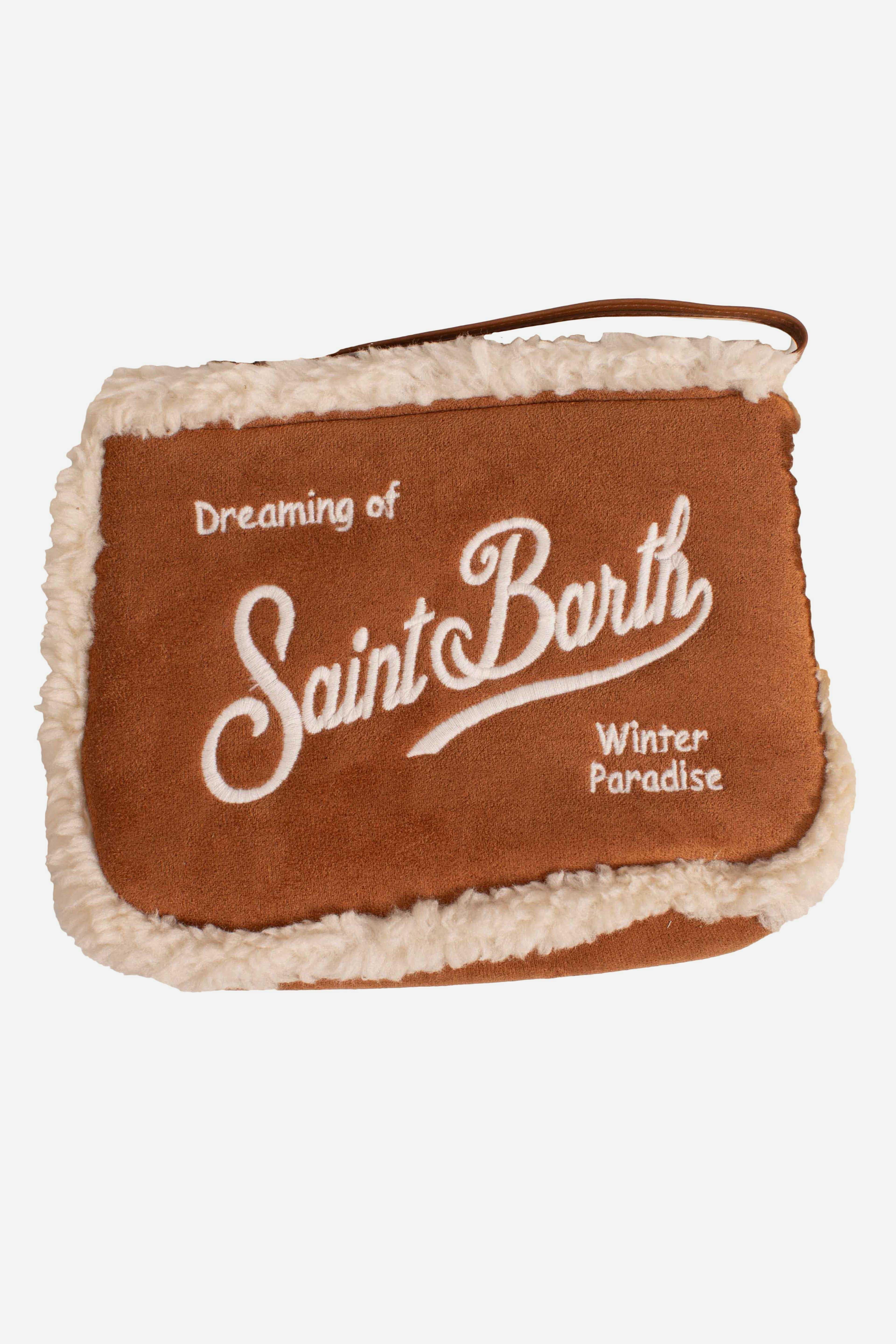 Pochette Aline "Dreaming of Saint Barth" nocciola con Dettagli in Shearling ALI003300486I MC2 SAINT BARTH