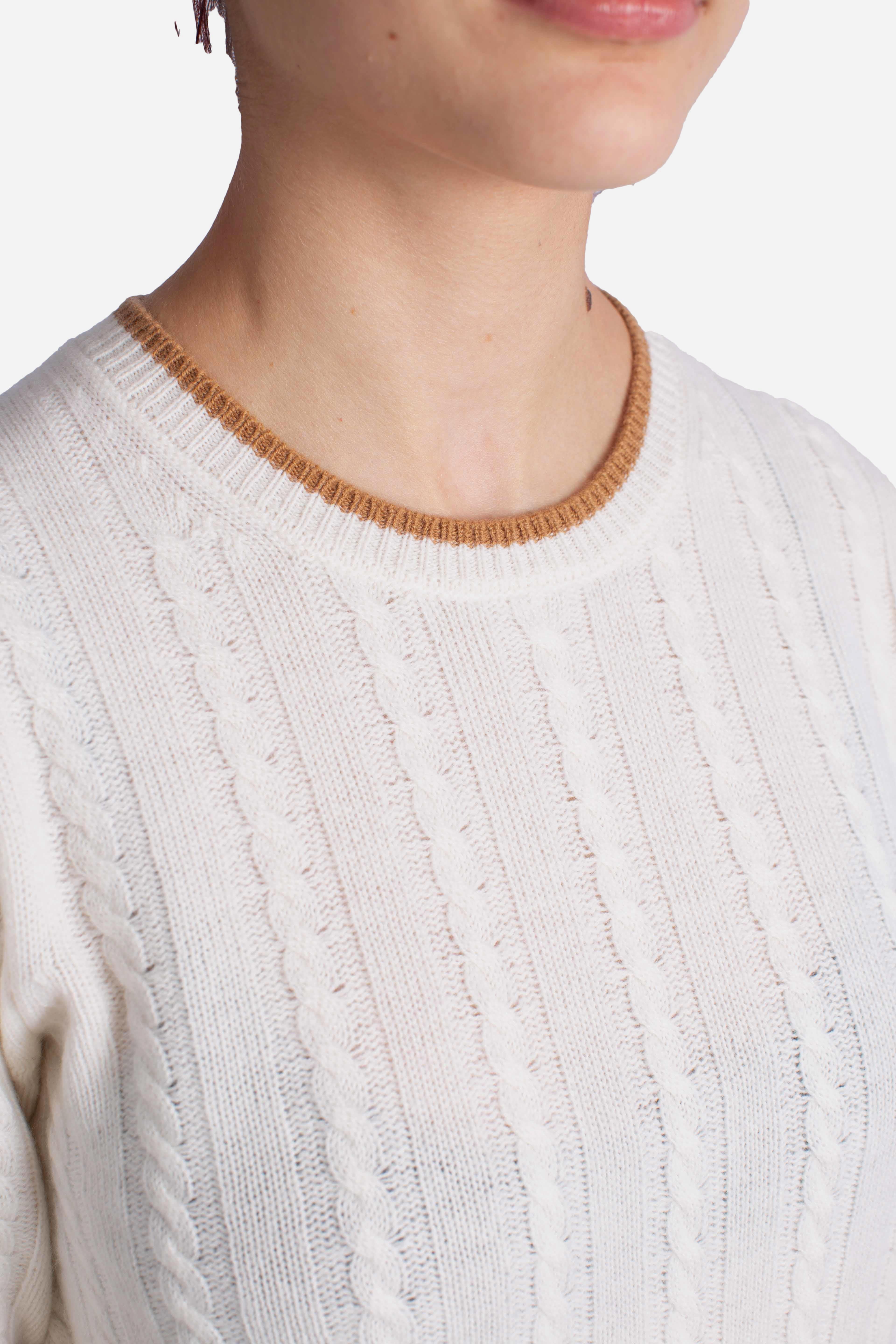 Maglia Donna Treccia con profili a contrasto LRCH00100040I MC2 SAINT BARTH