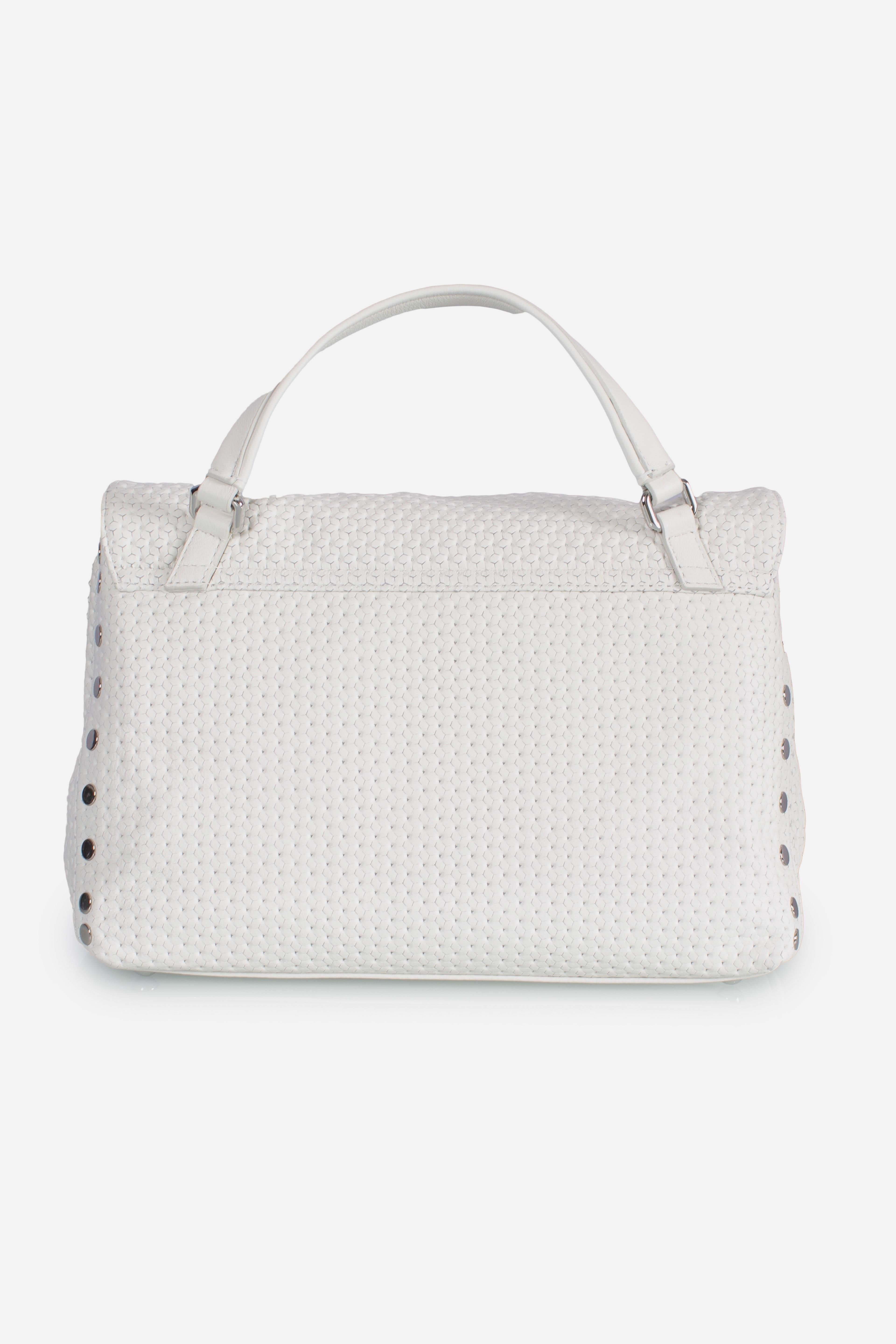 Borsa Postina S effetto intrecciato white cima 0680102190000SZ1170 ZANELLATO