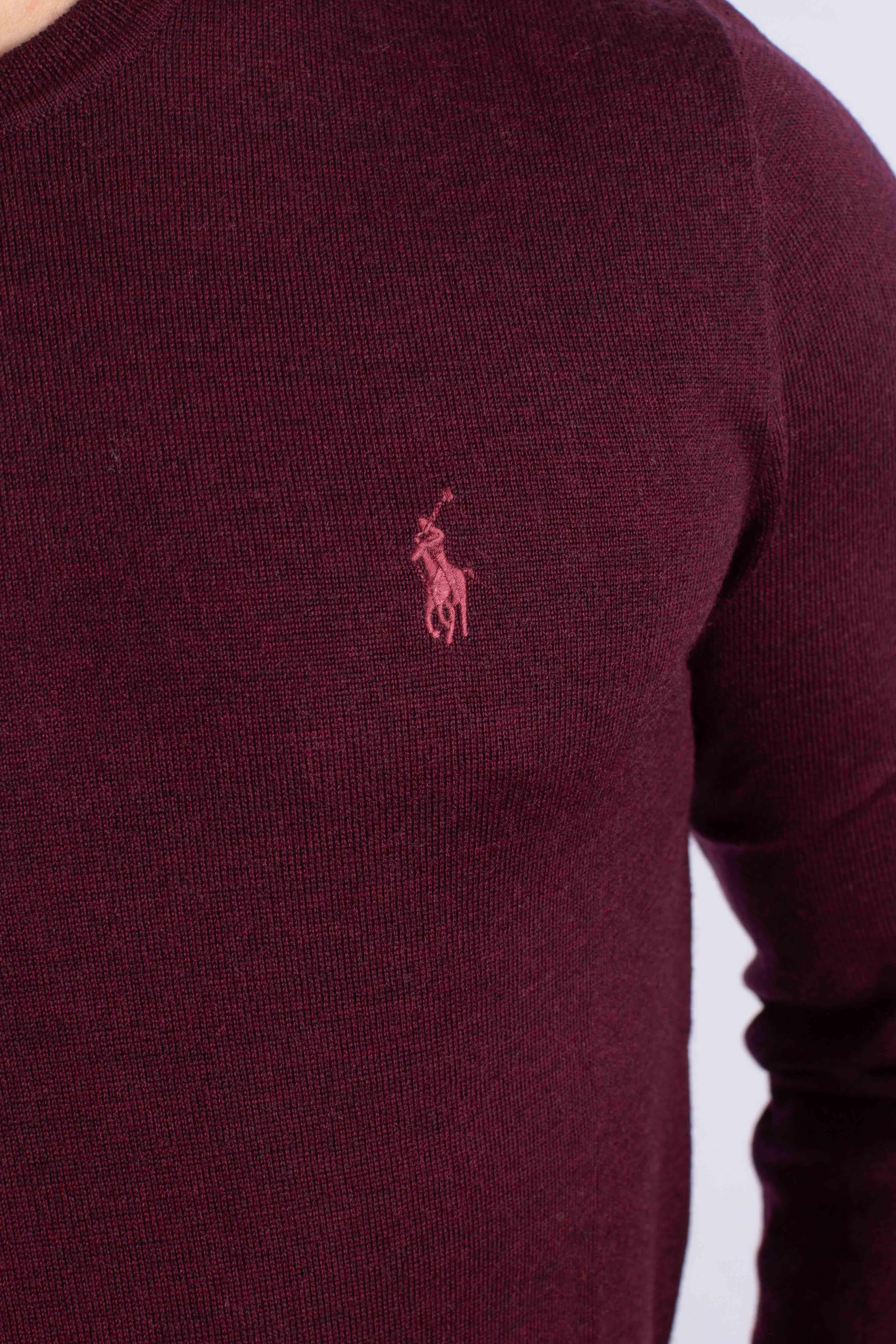 Maglia girocollo lana lavabile Slim-Fit wine 710946143005 POLO RALPH LAUREN