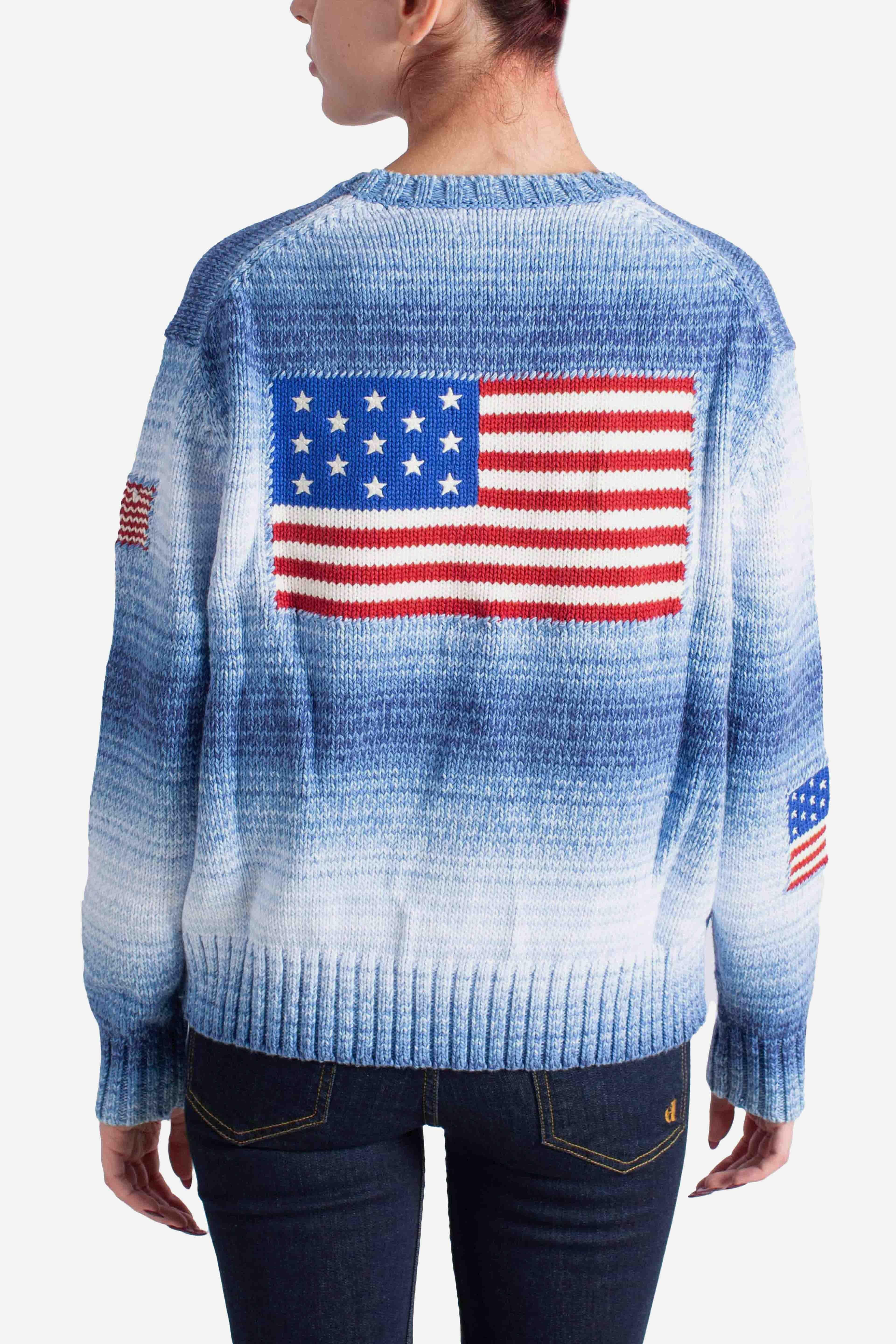Maglia in cotone ombré con bandiera 211972146001 POLO RALPH LAUREN