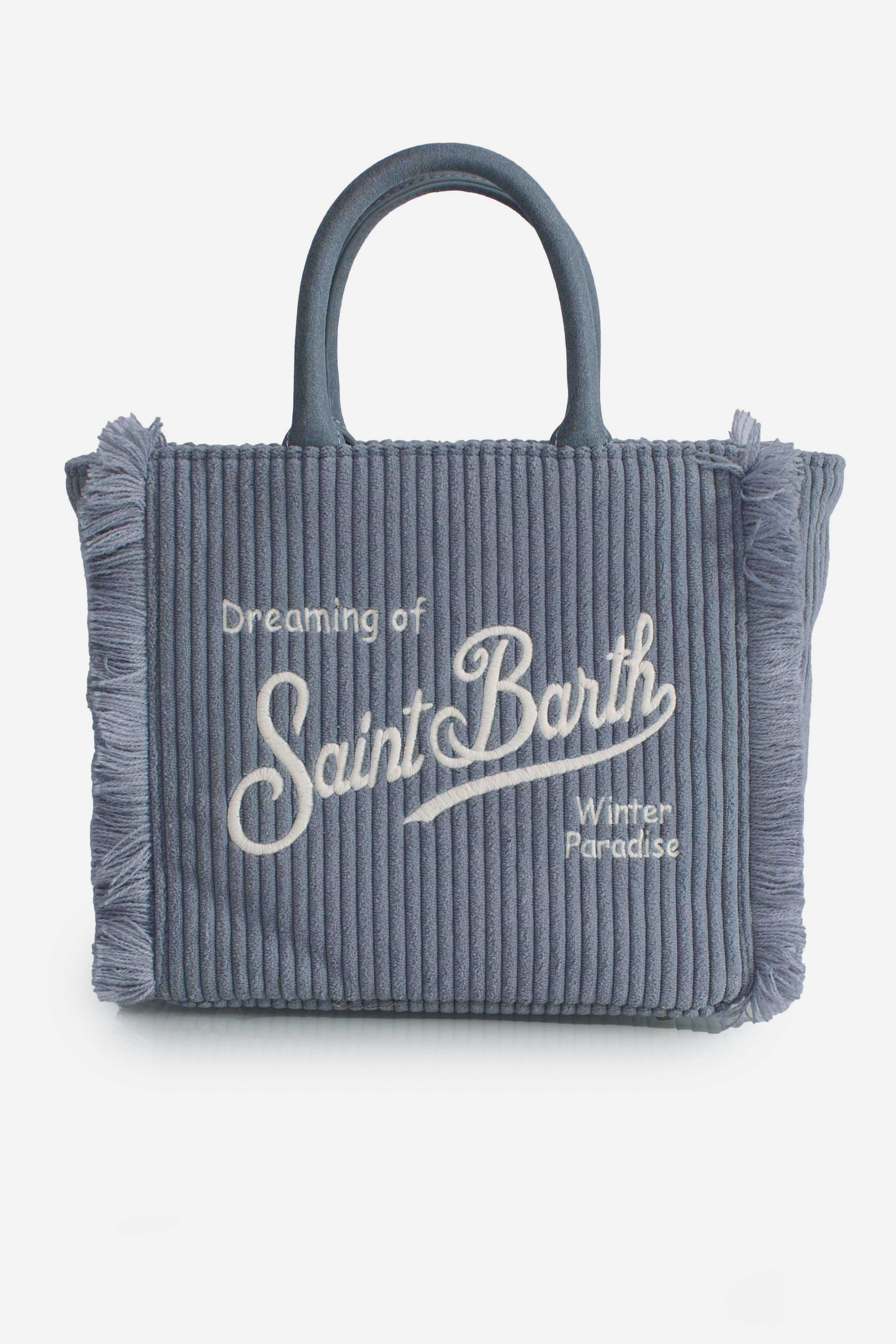 Borsa Donna "Dreaming of Saint Barth Winter Paradise" in Velluto a Coste Blu VAMI02500299I MC2 SAINT BARTH