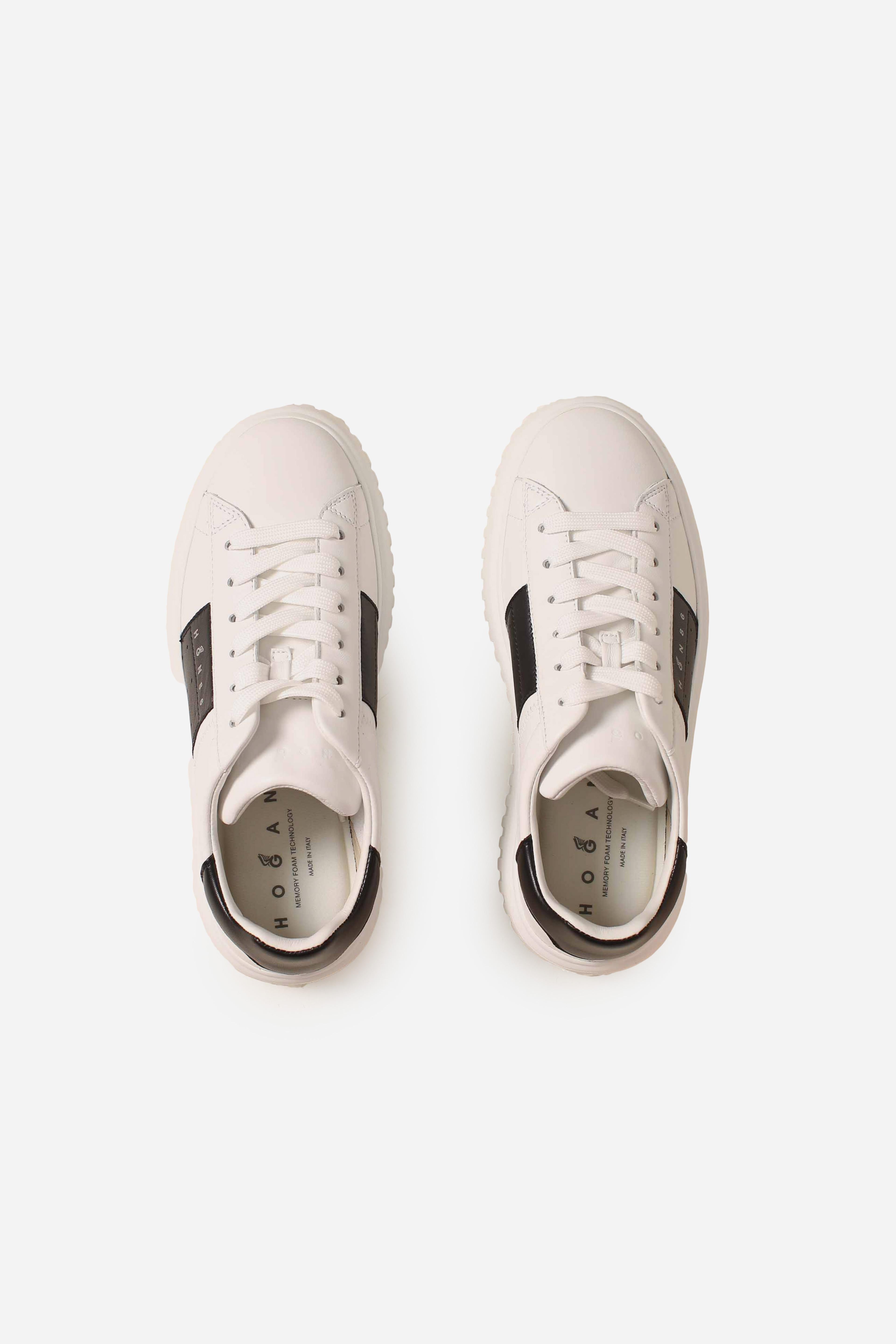 Sneakers Hogan H-Stripes bianco nero HXM6450FO70LE99998 HOGAN