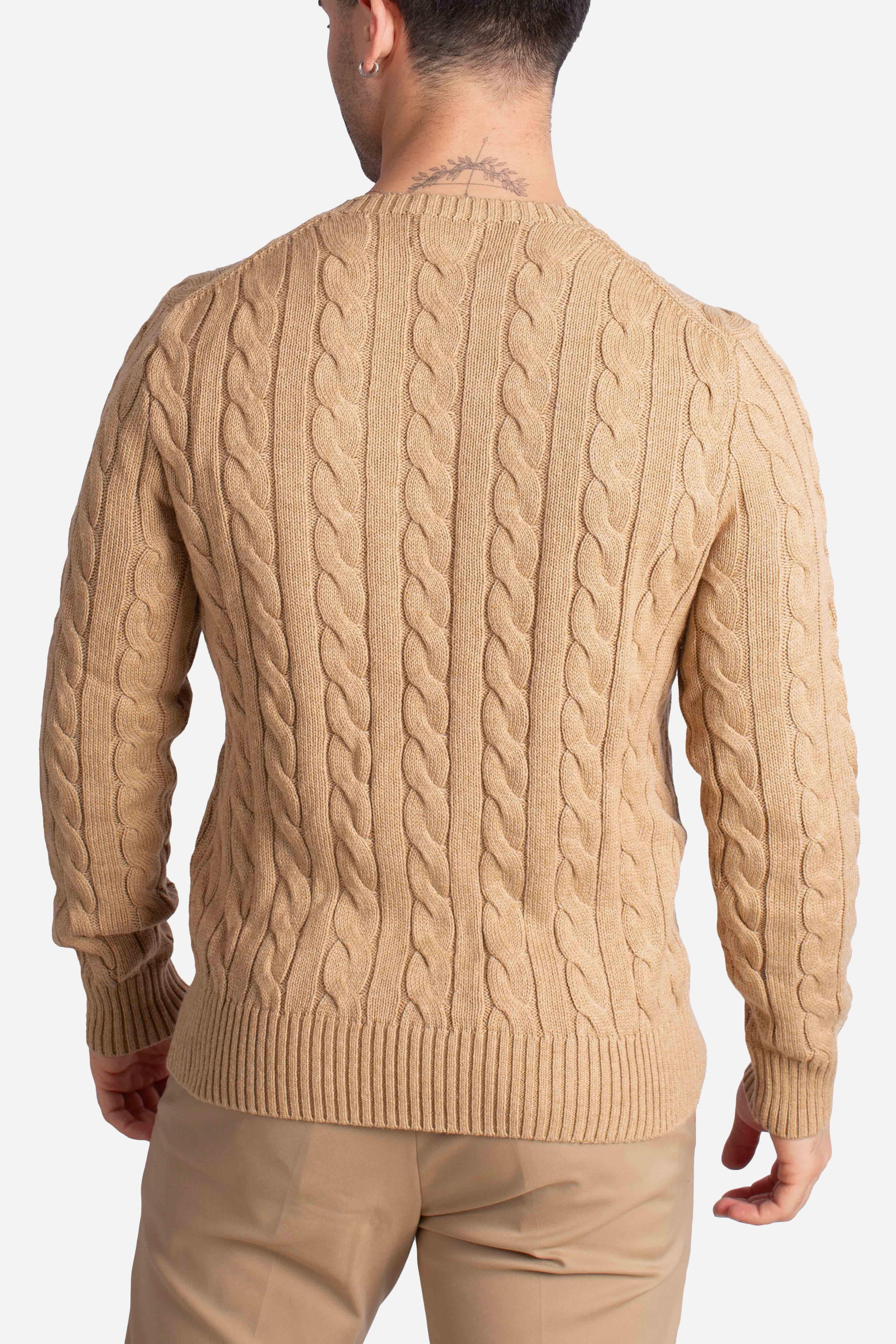 MAGLIONE IN COTONE A TRECCE brown 710775885014 POLO RALPH LAUREN