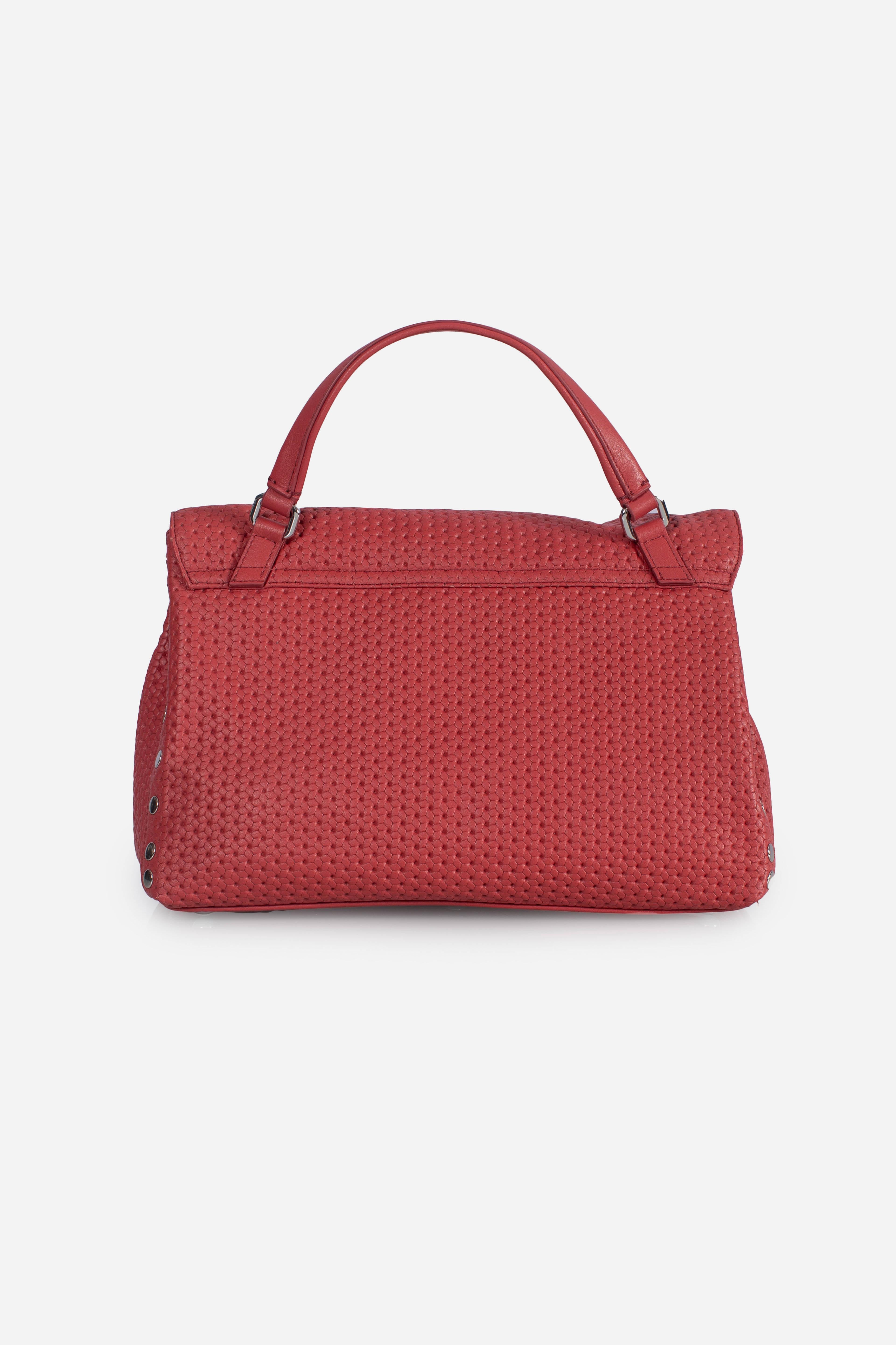 Borsa Postina S effetto intrecciato red tango 0680102190000SZ0994 ZANELLATO