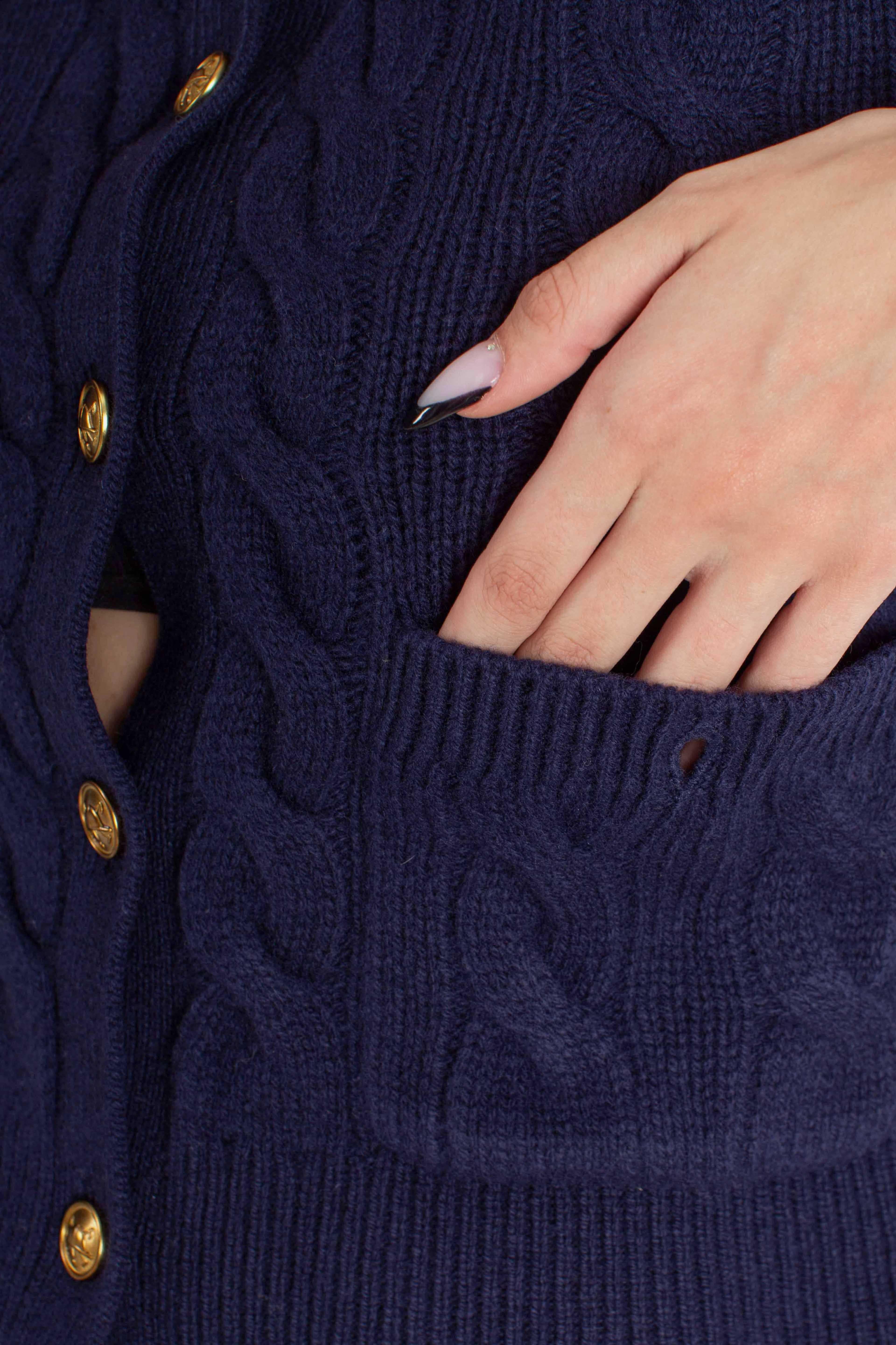 Cardigan in lana e cashmere blue 211978312501 POLO RALPH LAUREN