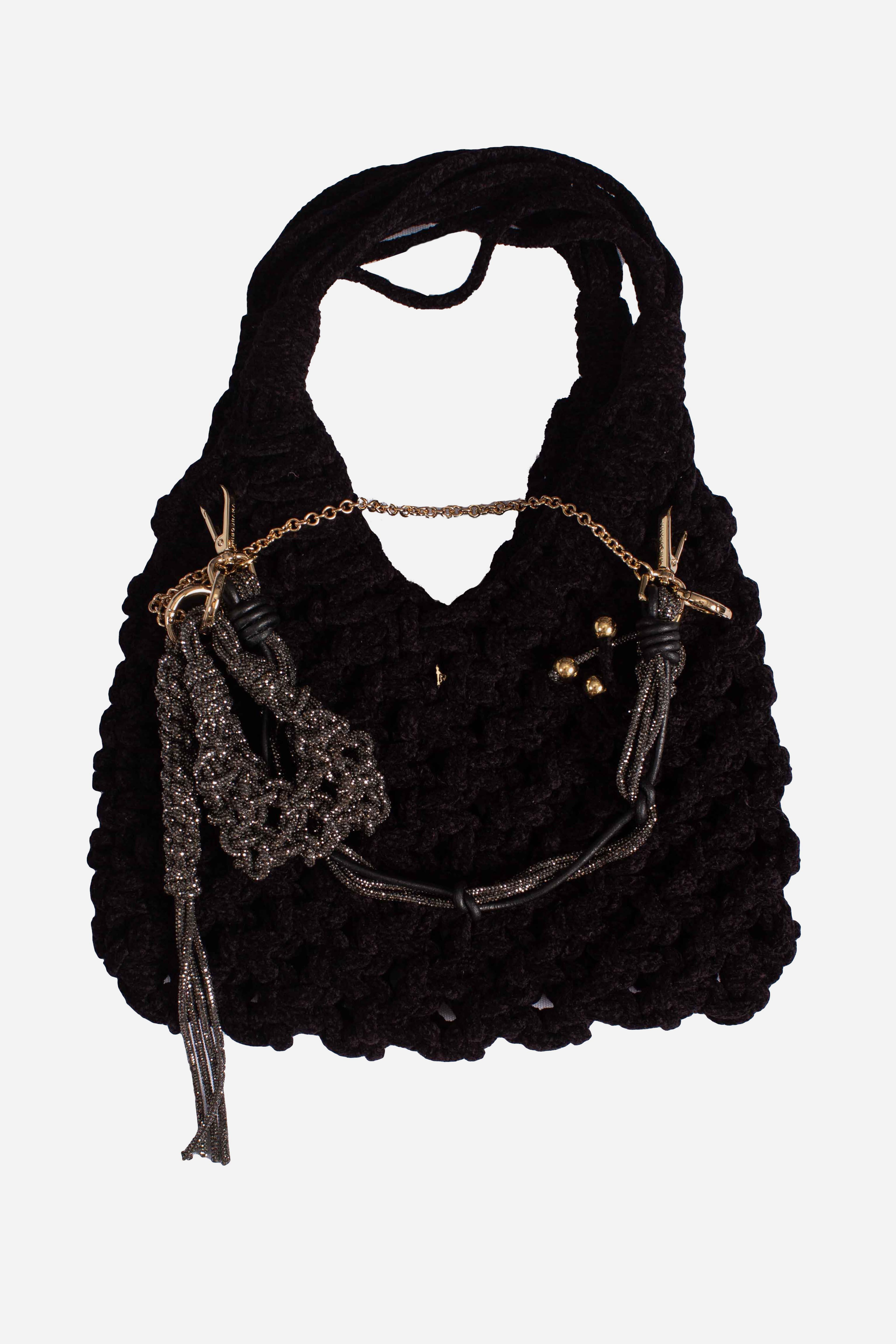 borsa VANNIFIQUE BIG VELVET CHARMS black VANNIFIQUE BIG VELVET CHARMSBLACK HIBOURAMA