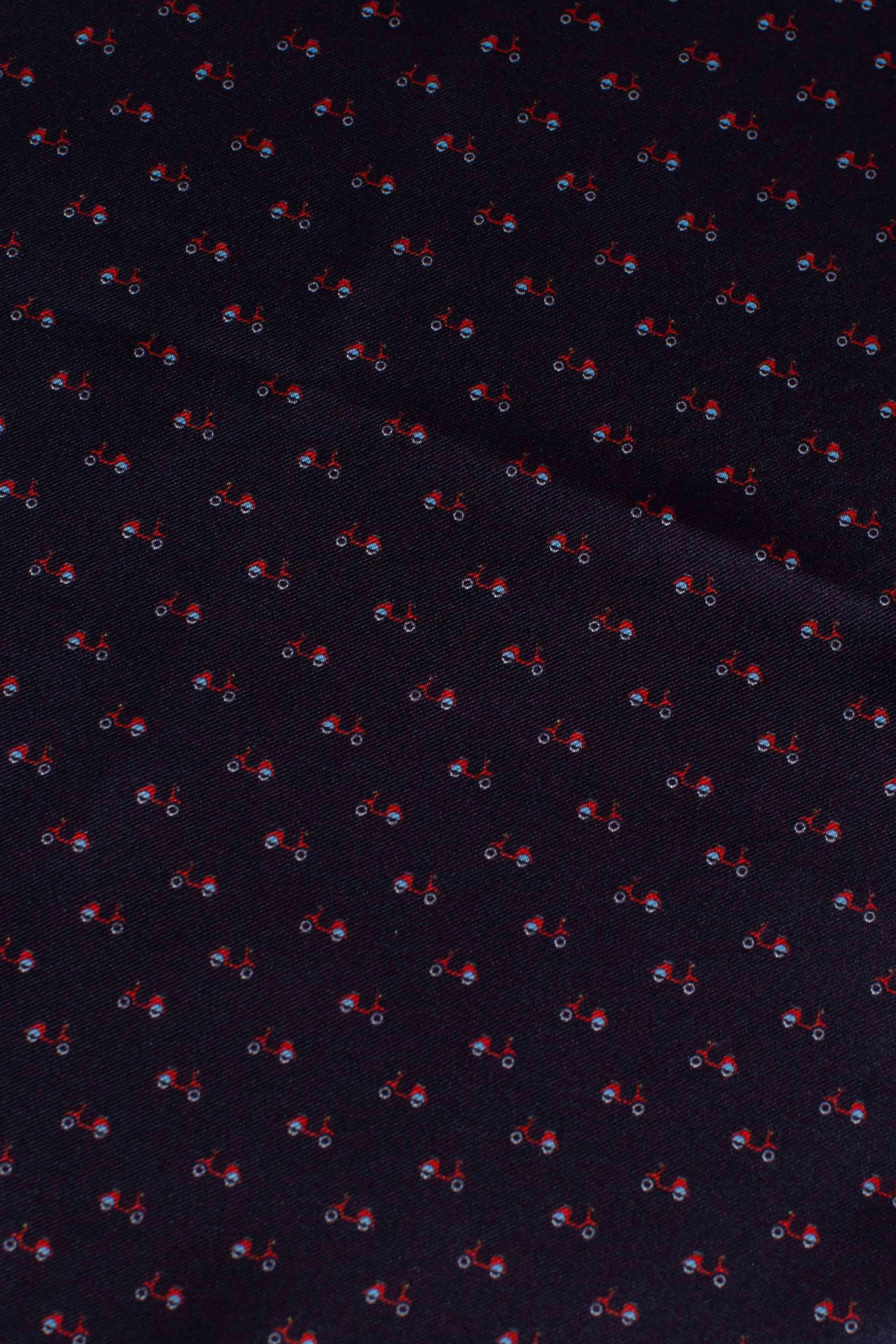 Pochette in seta stampa dandy vespe special blu rosso SPCL1 FEFE'