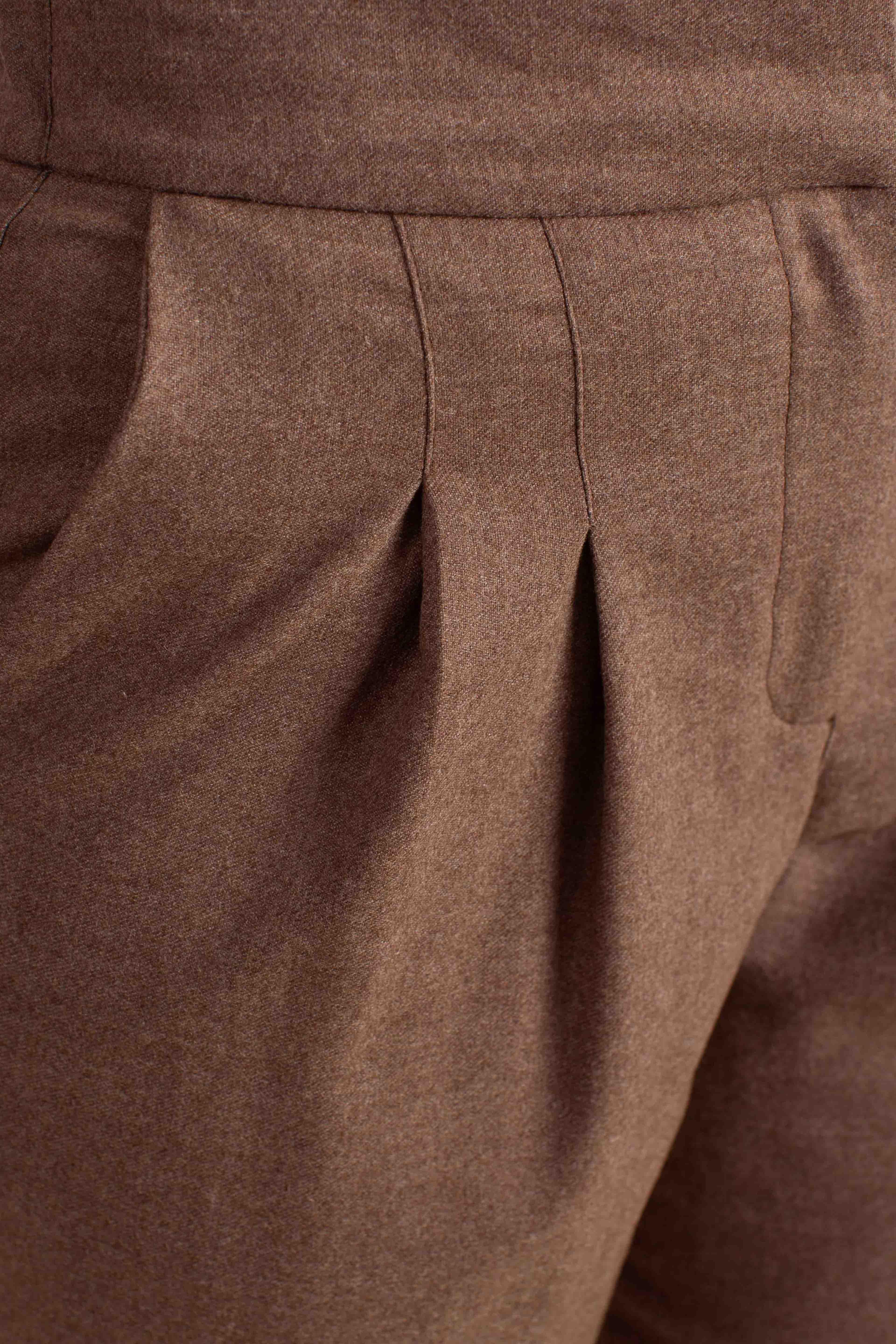 Pantalone Donna Vita Alta con Pinces Marrone 7627358800140 GRAN SASSO