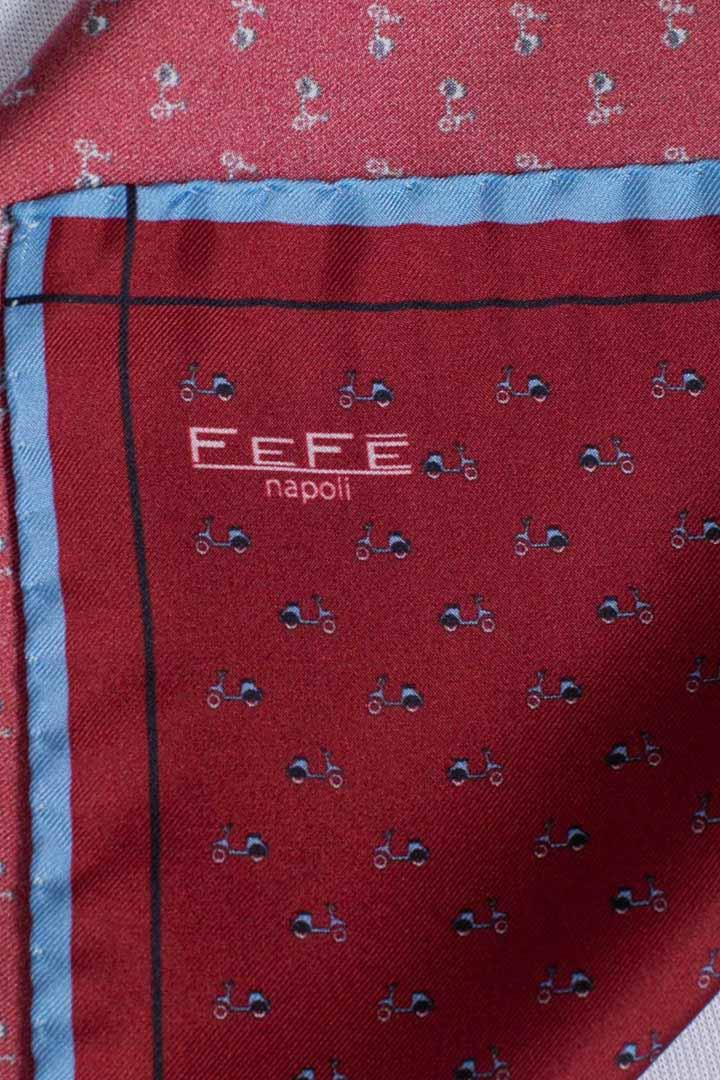 Pochette in seta stampa dandy special bordeaux SPCL7BORDEAUX FEFE'