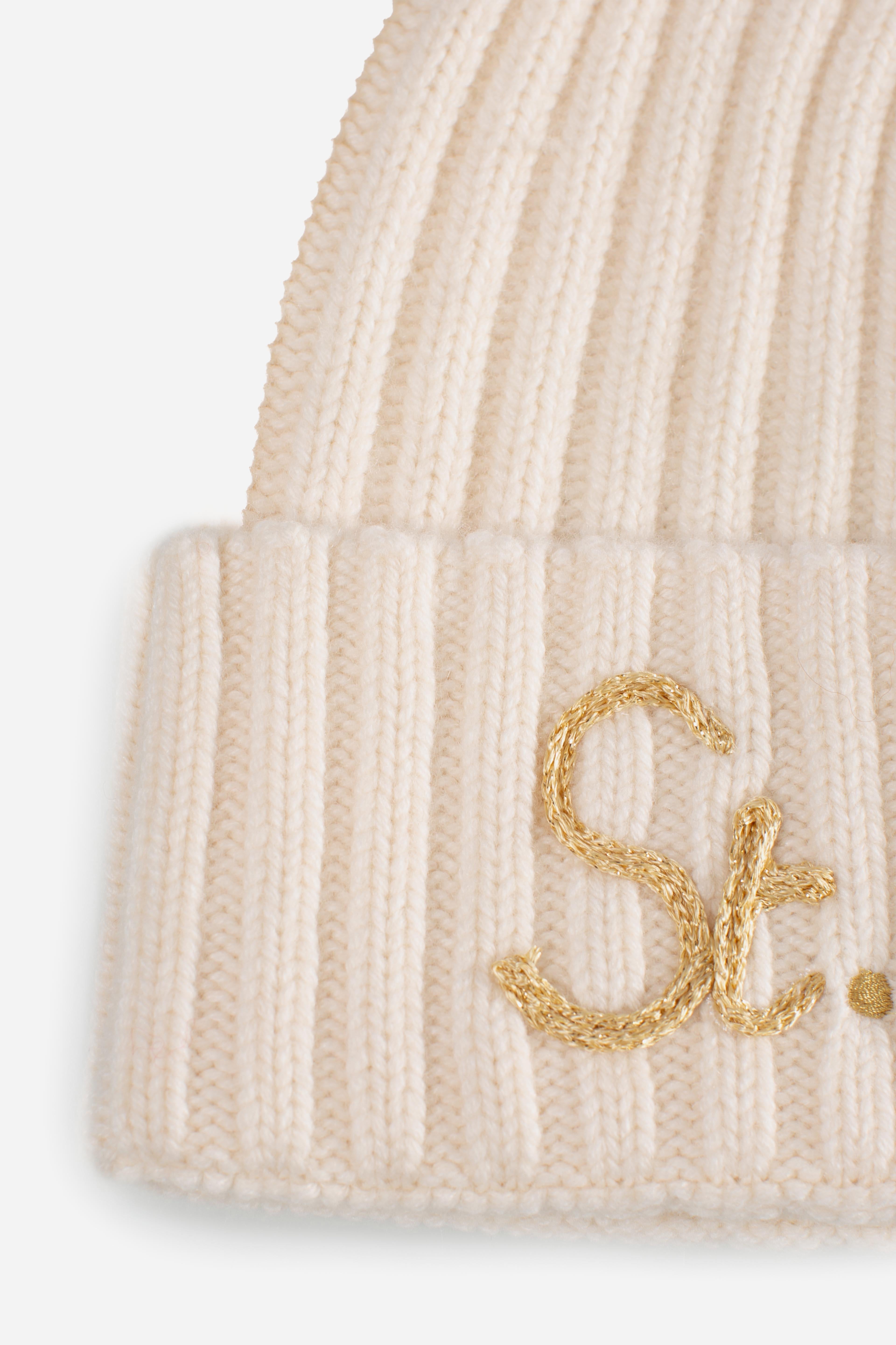 Cuffia Donna Panna con Logo Oro WENG00503853I MC2 SAINT BARTH