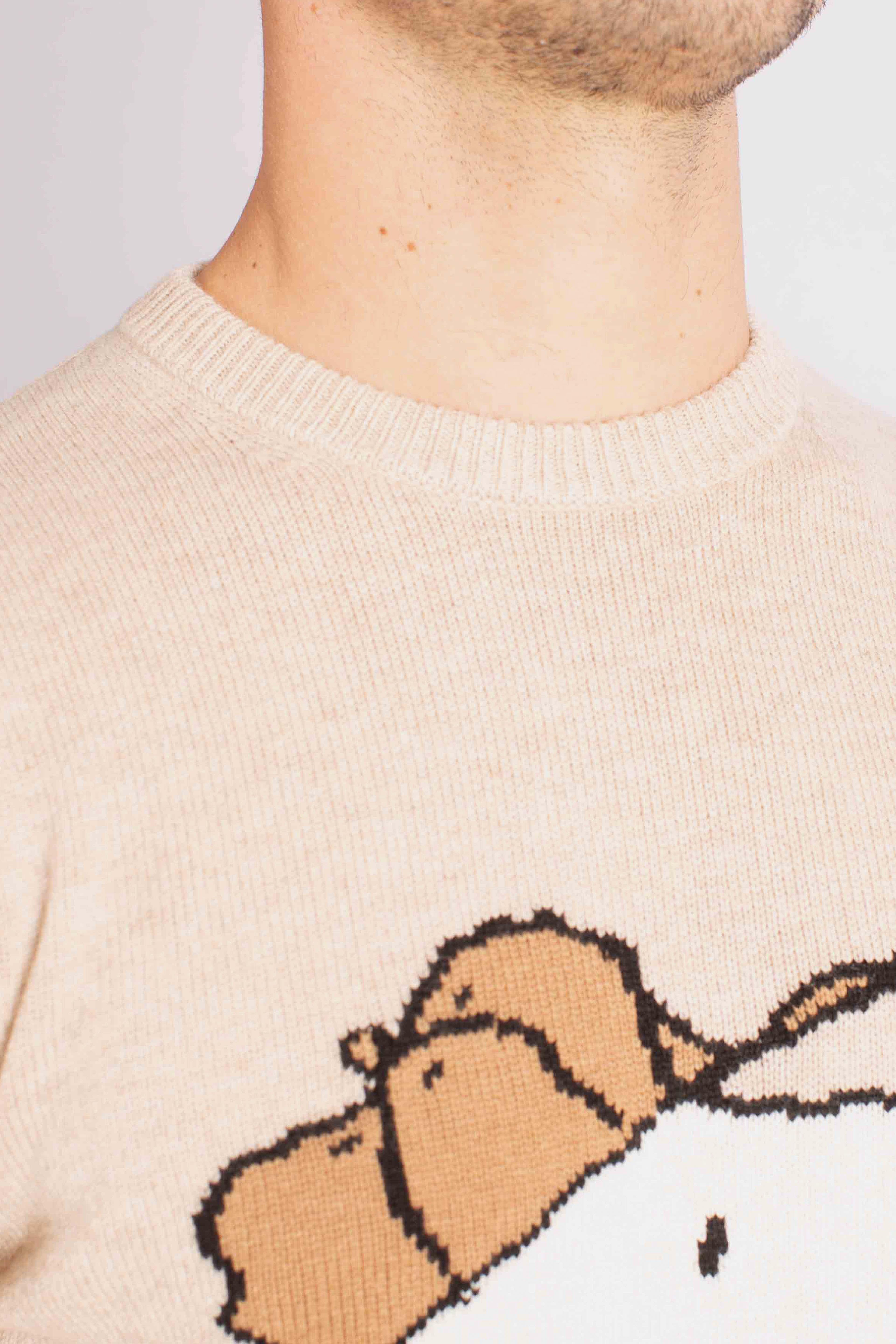 Maglia Uomo "My Golf is Cool" Snoopy Beige HER000100493I MC2 SAINT BARTH