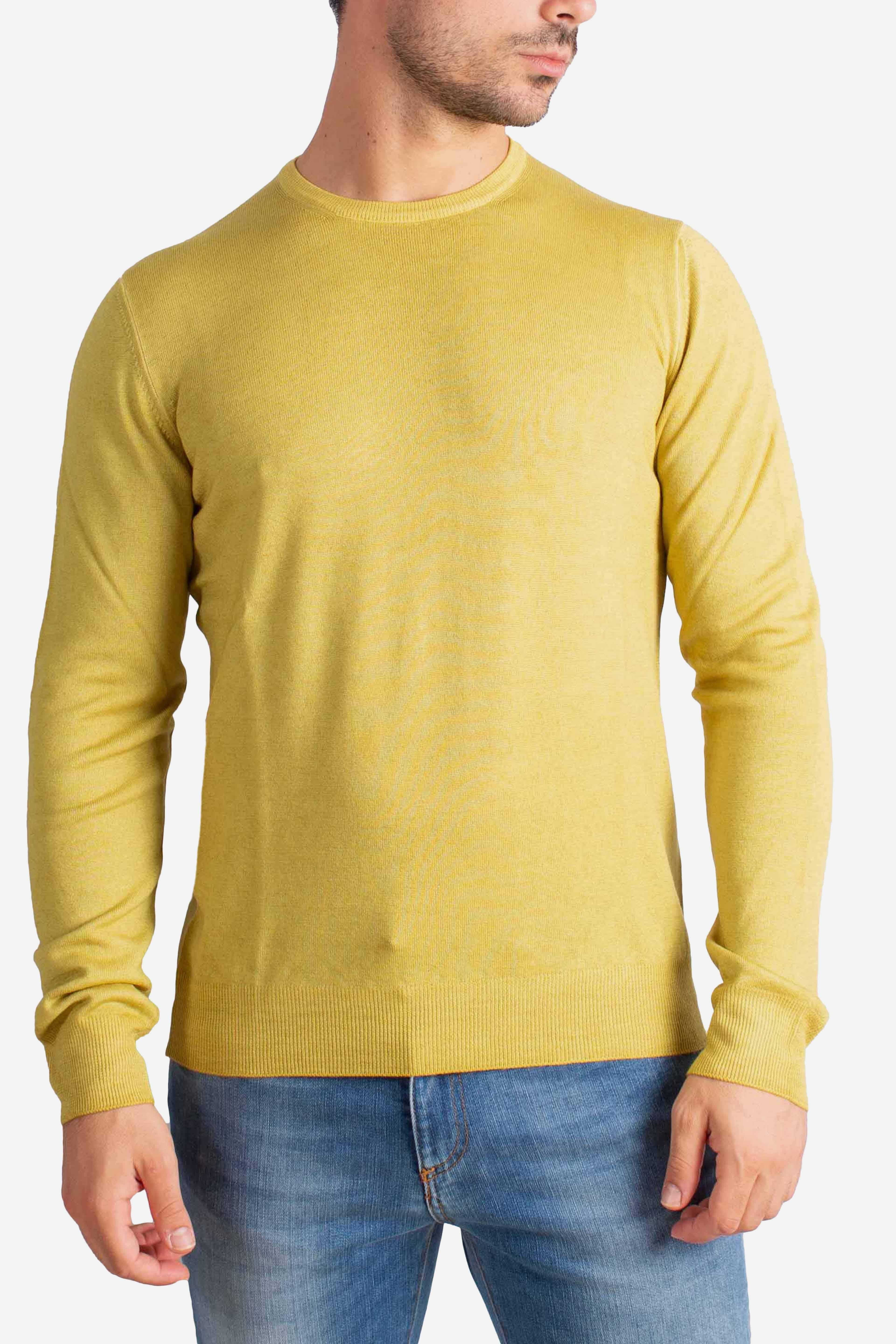 Maglia Girocollo in Lana Merino Extrafine giallo lime 5516722792413 GRAN SASSO