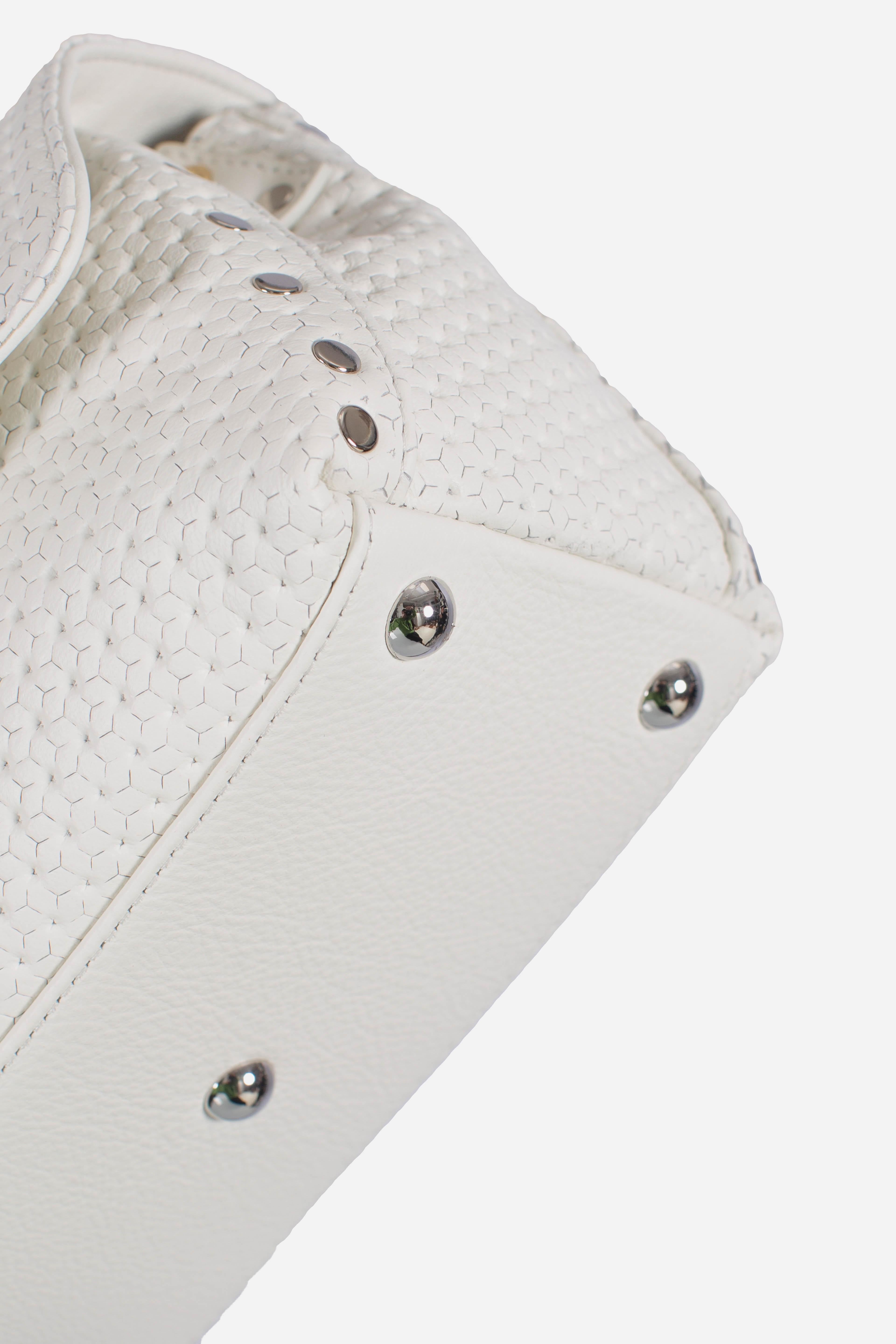 Borsa Postina Baby effetto intrecciato white cima 0680102190000BZ1170 ZANELLATO