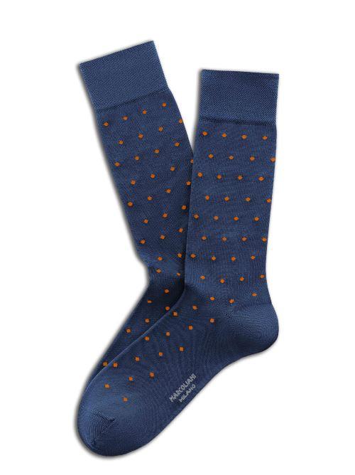 Calza a pois denim orange MAR2776L323 MARCOLIANI