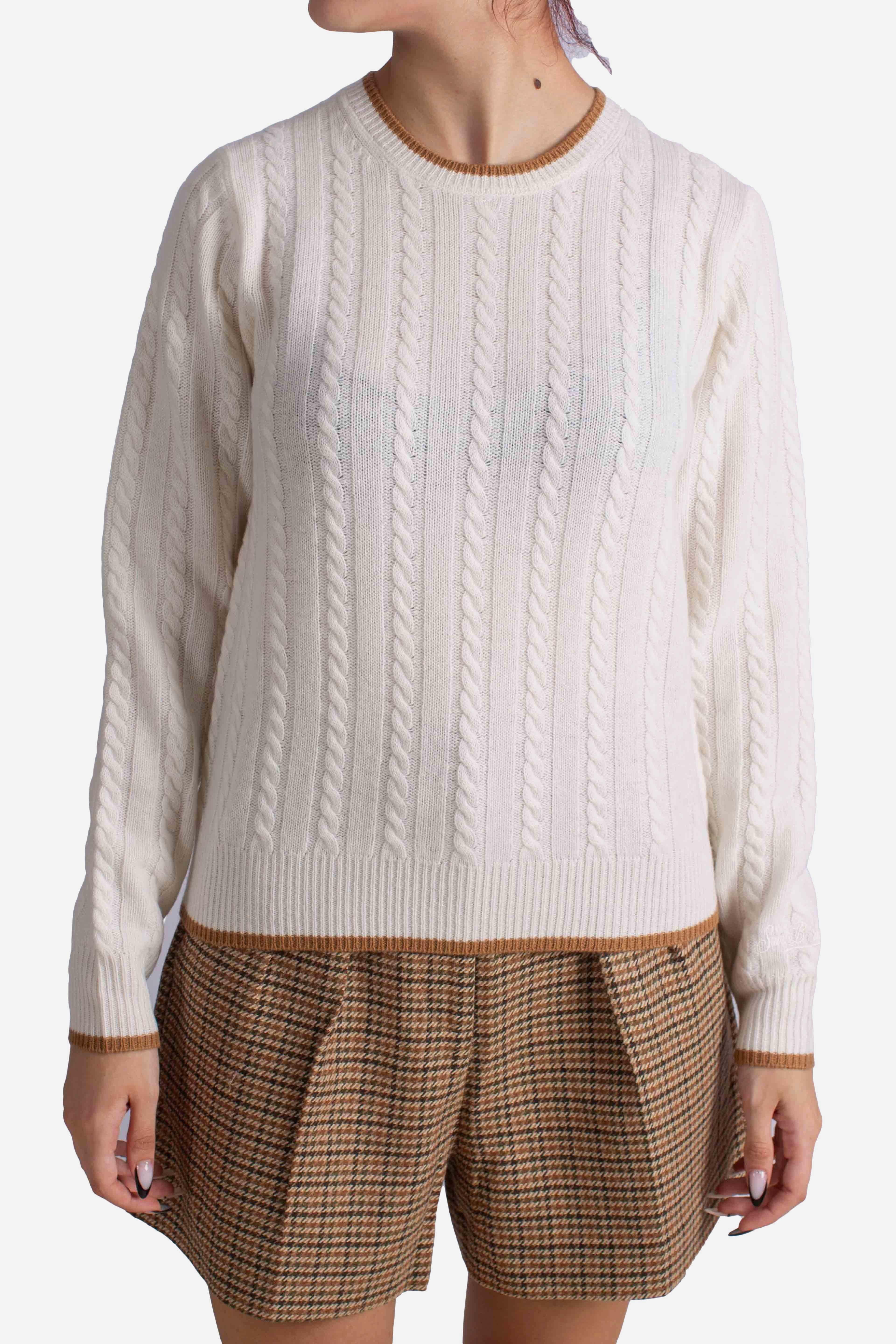 Maglia Donna Treccia con profili a contrasto LRCH00100040I MC2 SAINT BARTH