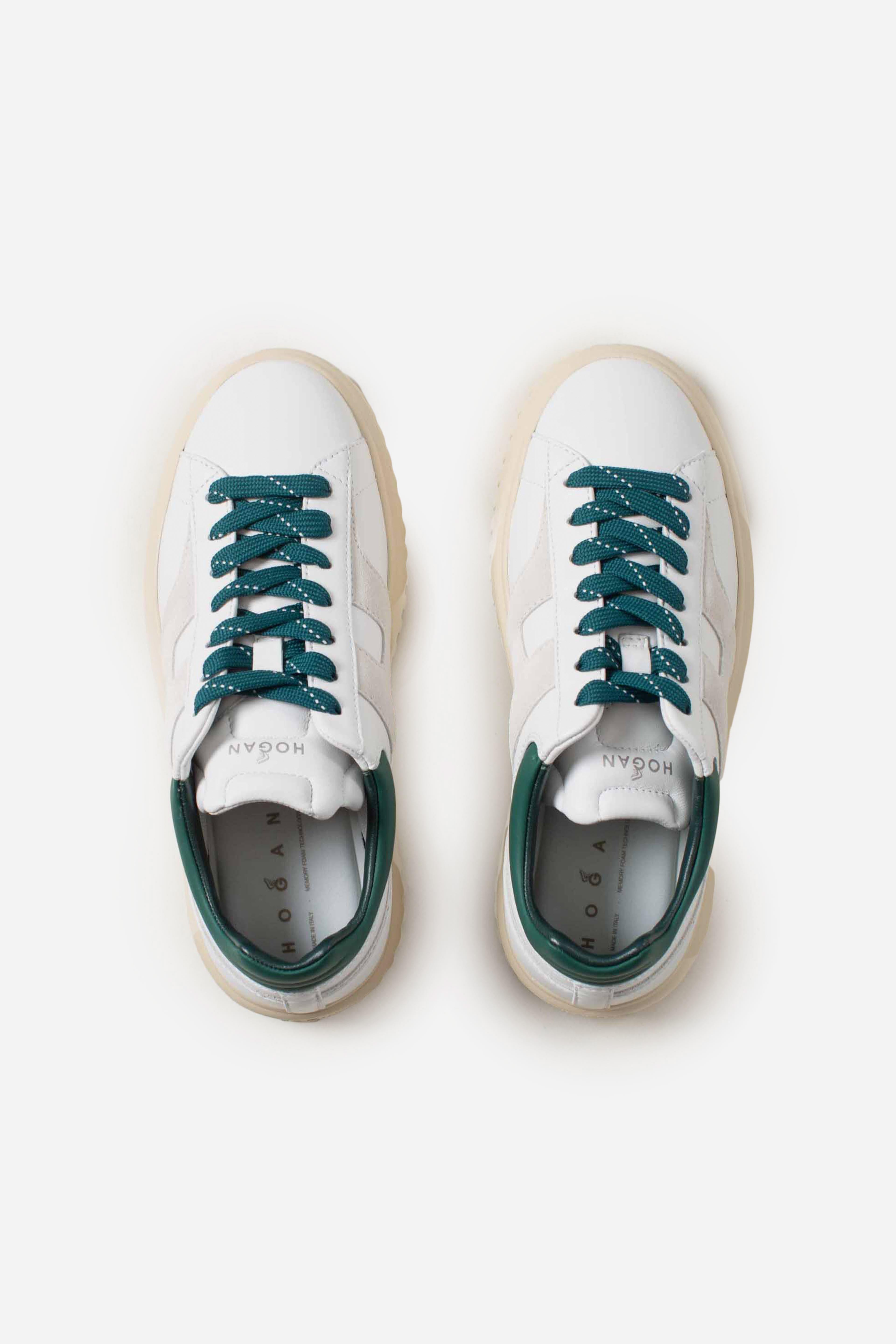 Sneakers H-Stripes bianco verde HXM6450FE91UIT0BAW HOGAN