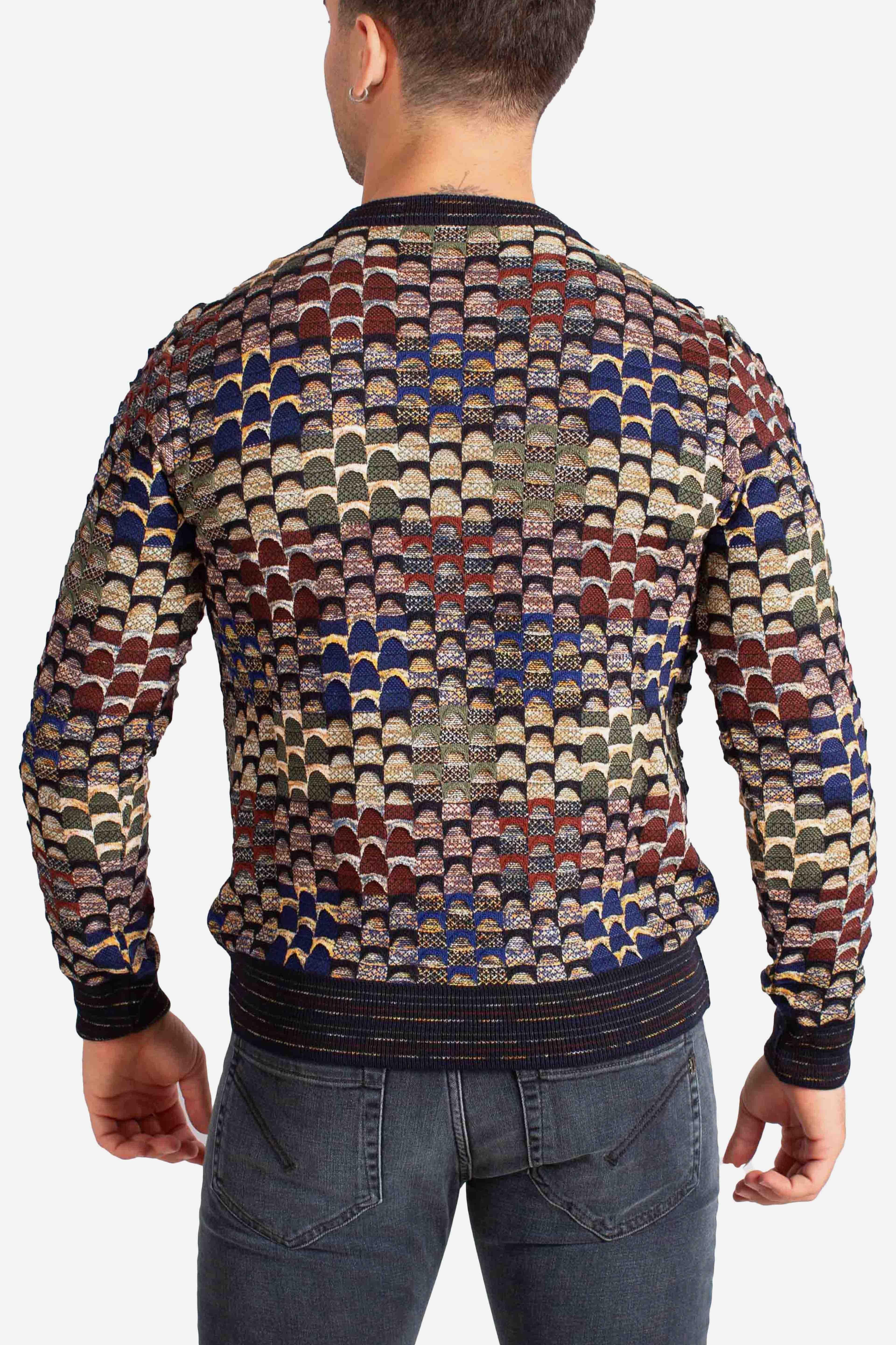 Maglia Uomo Multicolor a Fantasia Geometrica multicolor 32091610G0991 LORENZONI