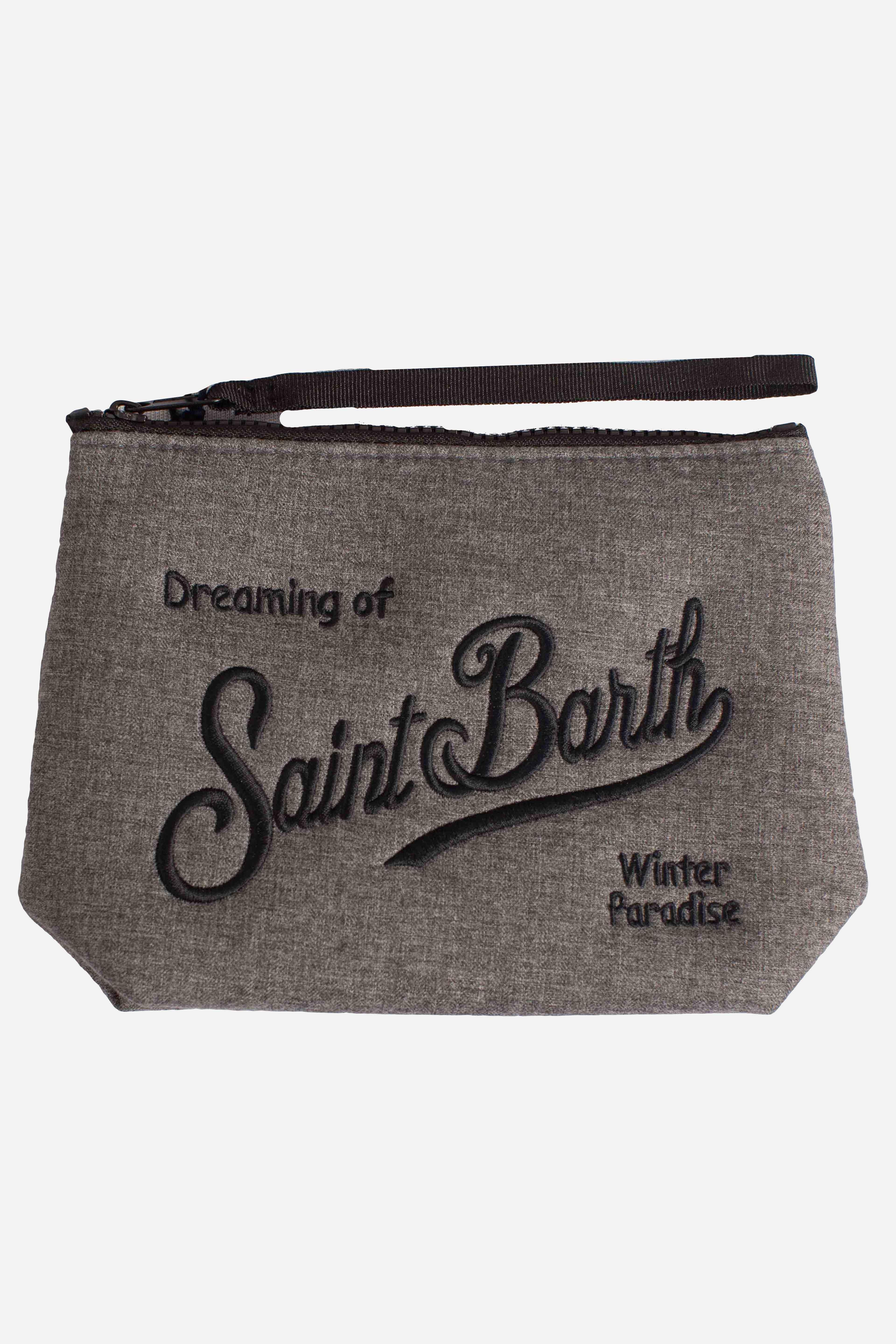 Pochette Aline grey melange effetto spigato - "Dreaming of Saint Barth Winter Paradise" ALI002500249I MC2 SAINT BARTH