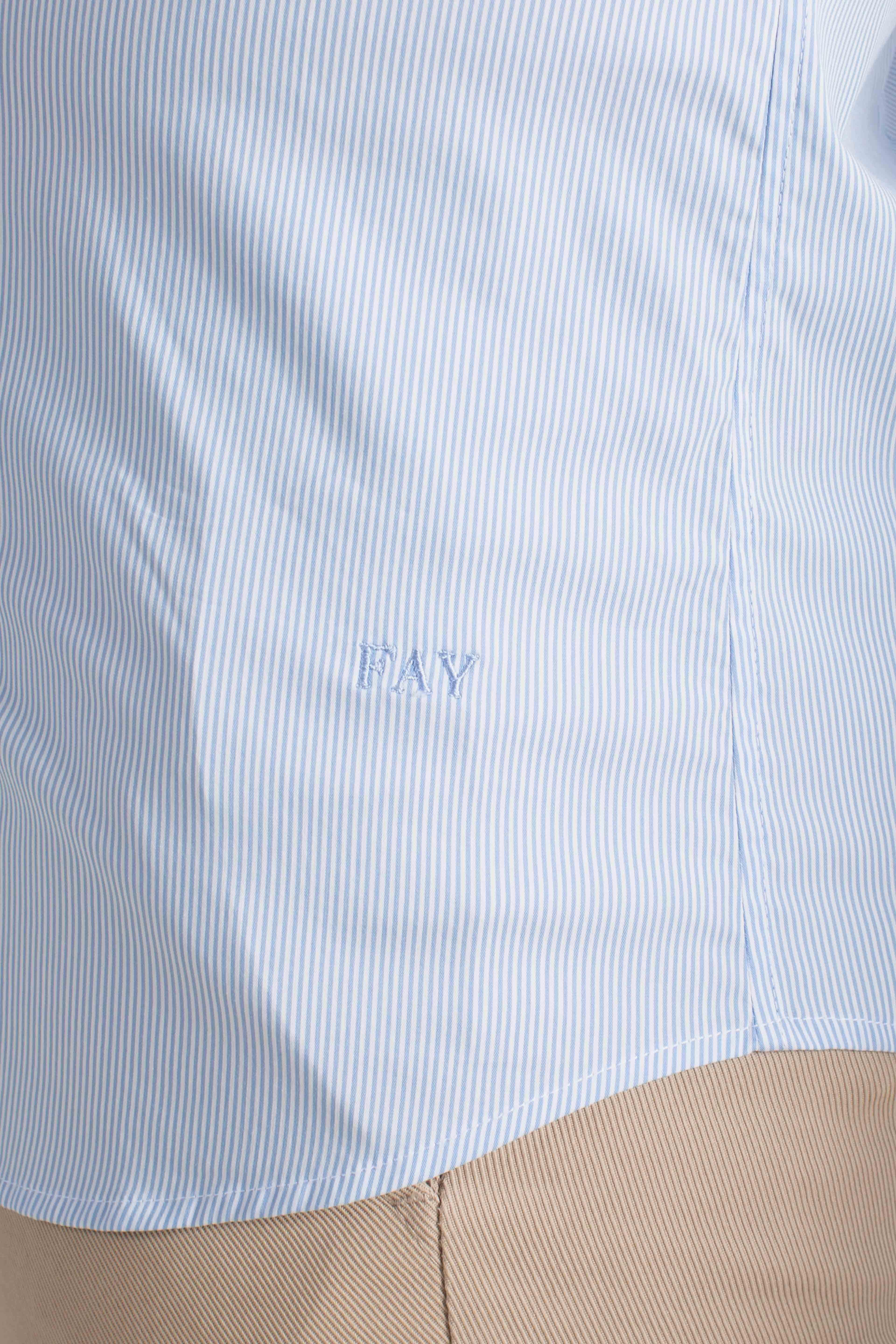 Camicia Uomo botton down Stretch Microfantasia bianco azzurro NCMA150258SXAIU601 FAY