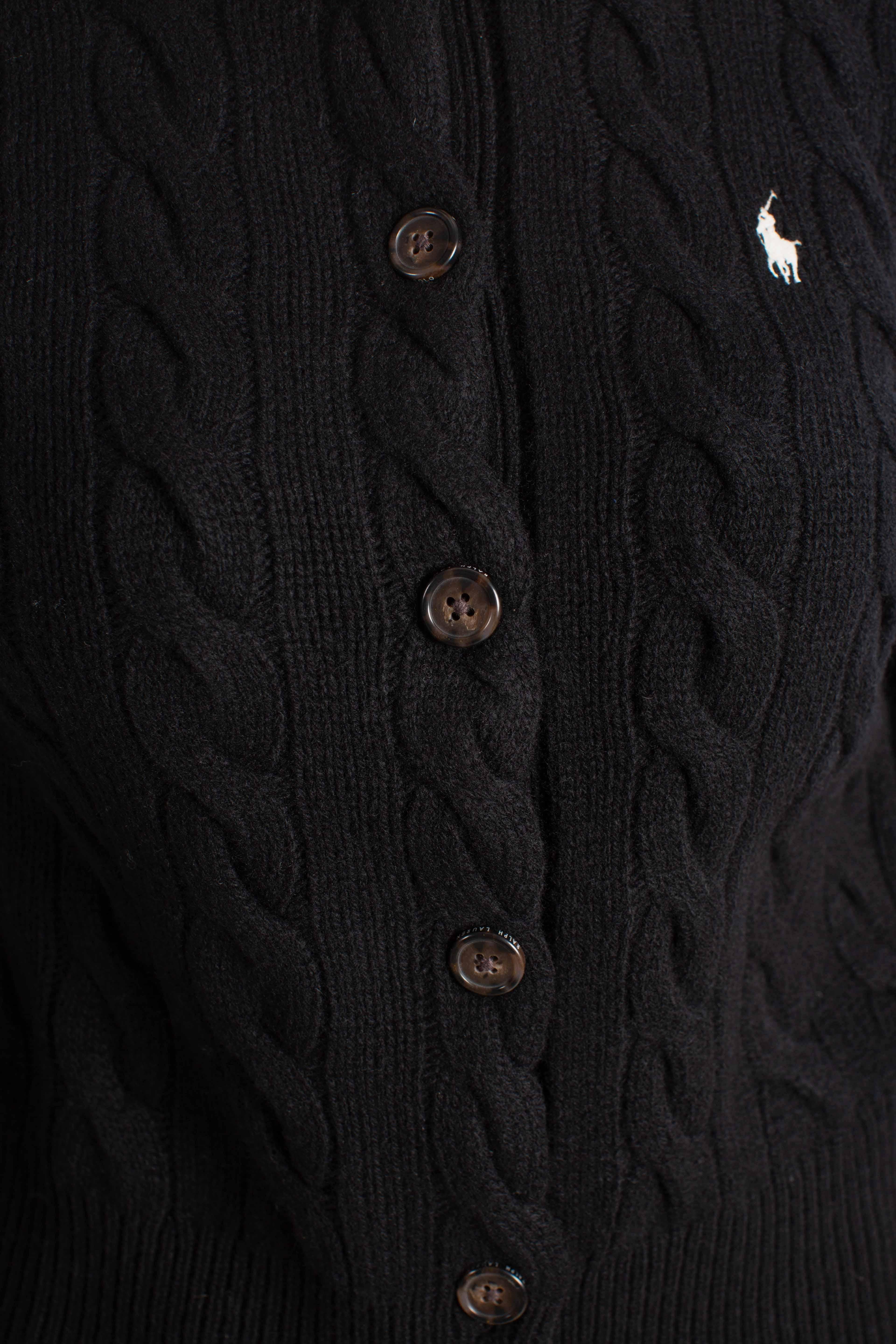 Cardigan a trecce in lana e cashmere black 211972104005 POLO RALPH LAUREN