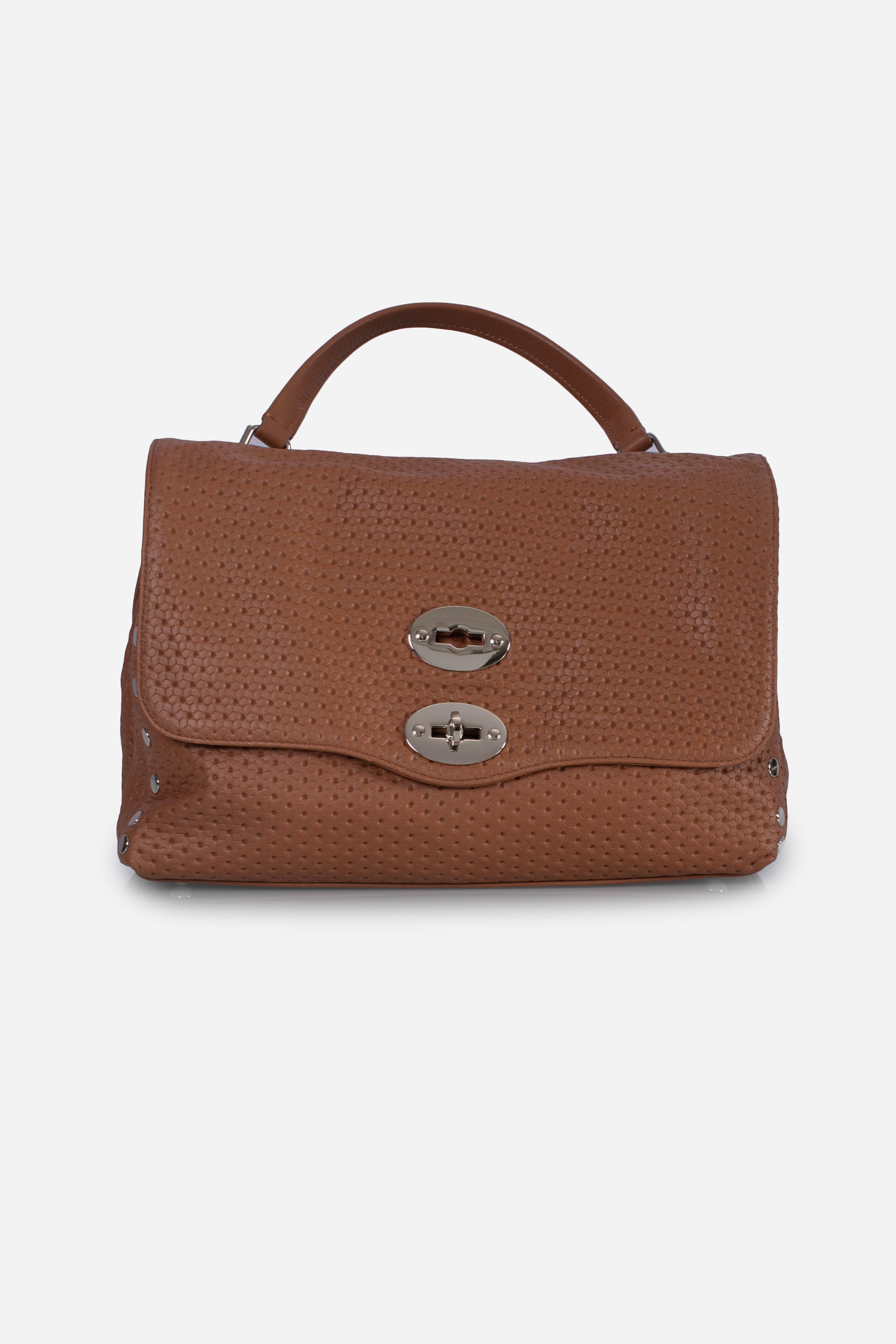 Borsa Postina S effetto intrecciato brown lion 0680102190000SZ0204 ZANELLATO