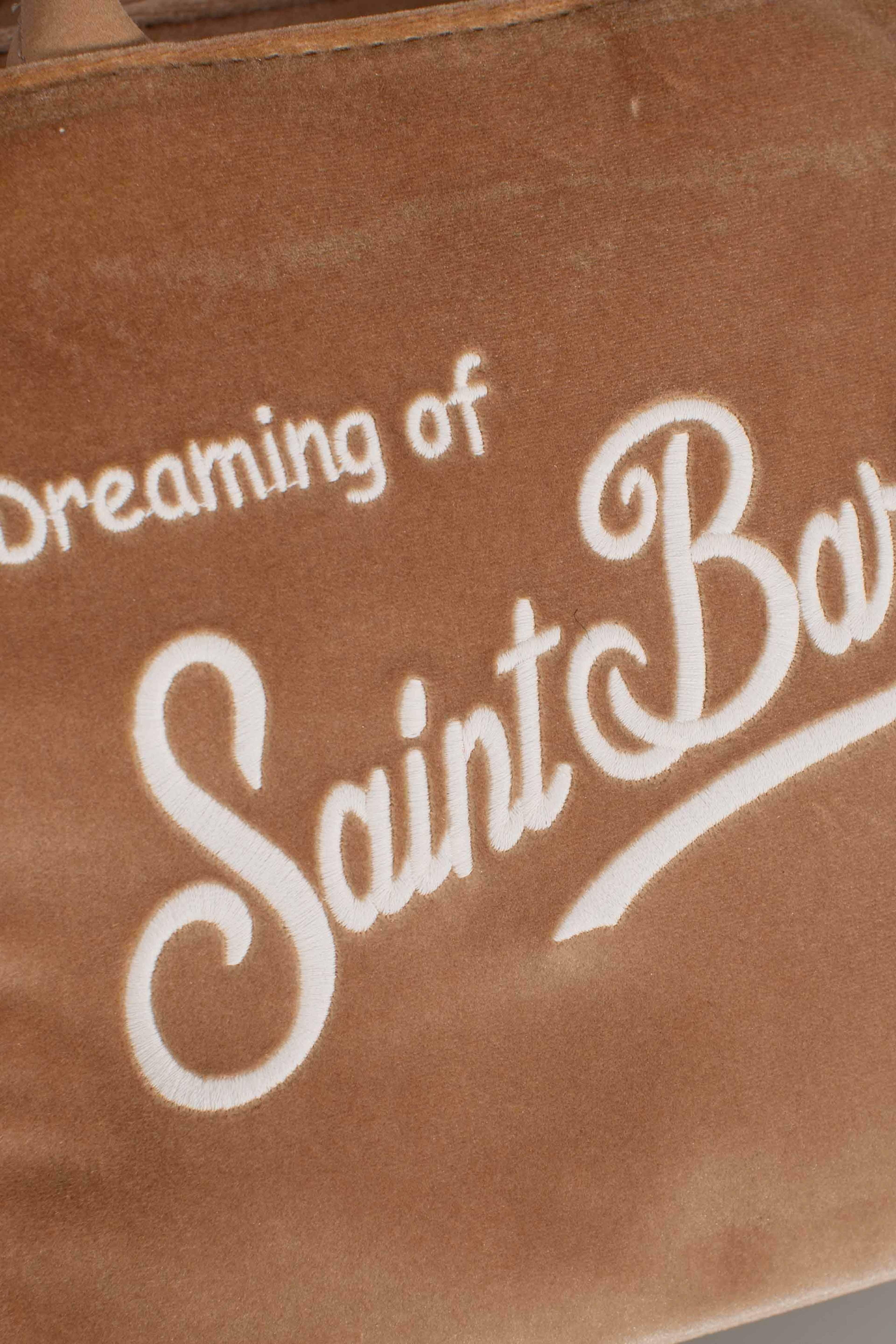 Borsa Vanity mini velvet Dreaming of Saint Barth Winter Paradise beige VAMI02700296I MC2 SAINT BARTH