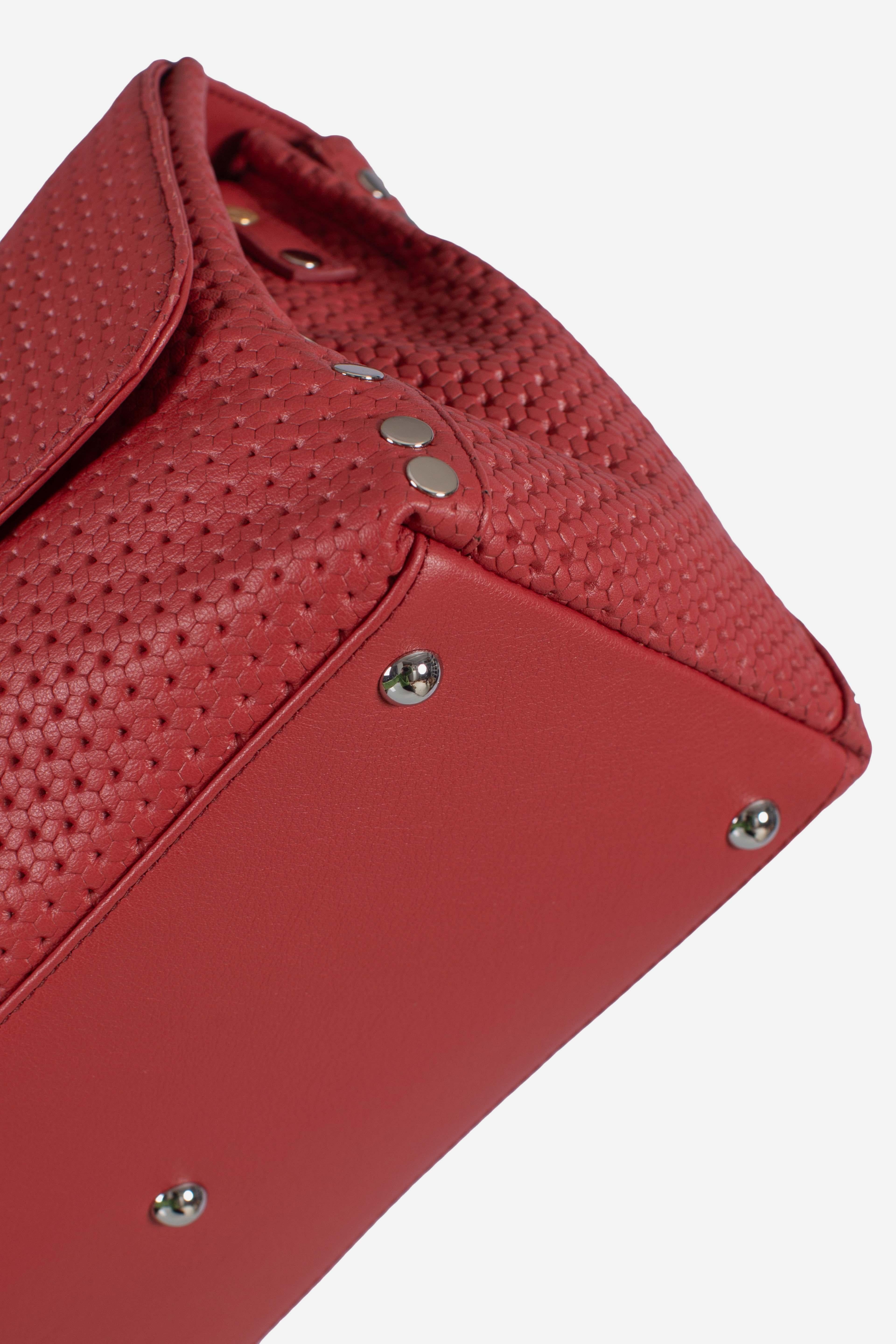 Borsa Postina S effetto intrecciato red tango 0680102190000SZ0994 ZANELLATO