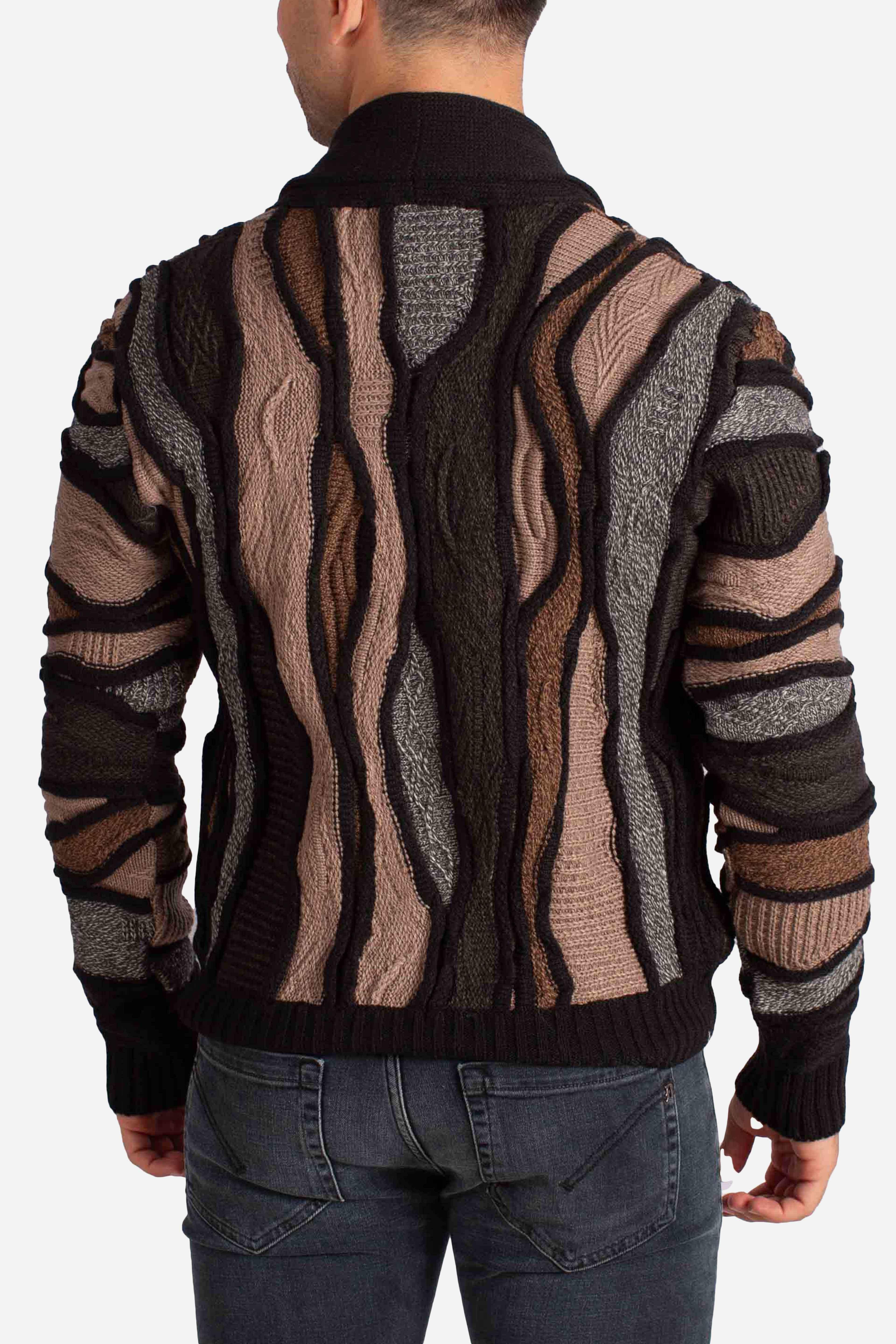 Cardigan Uomo Black brown Multicolor 32091599G0100 LORENZONI