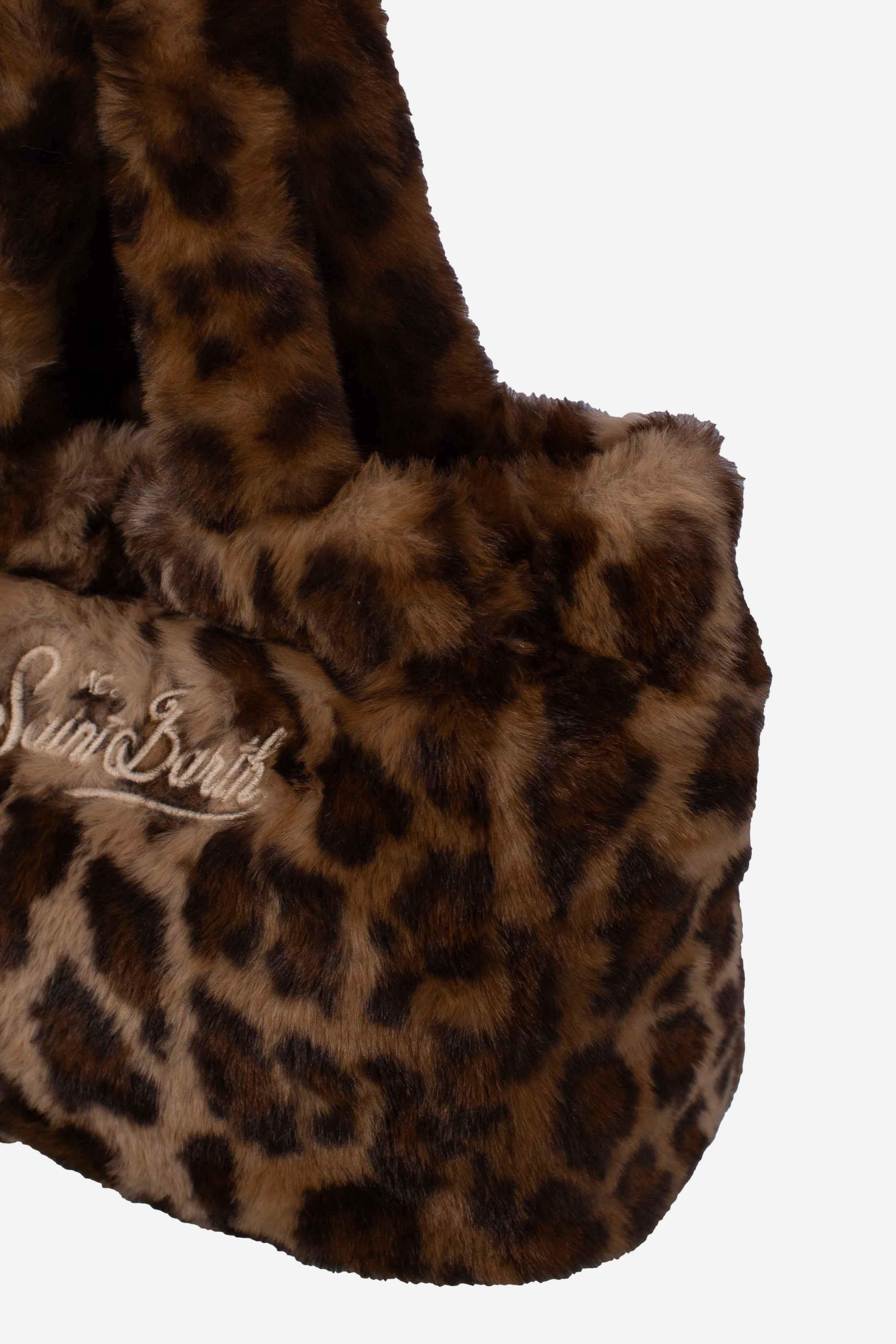 Borsa Pelliccia Leopardata con Logo Ricamato VAMI02100291I MC2 SAINT BARTH