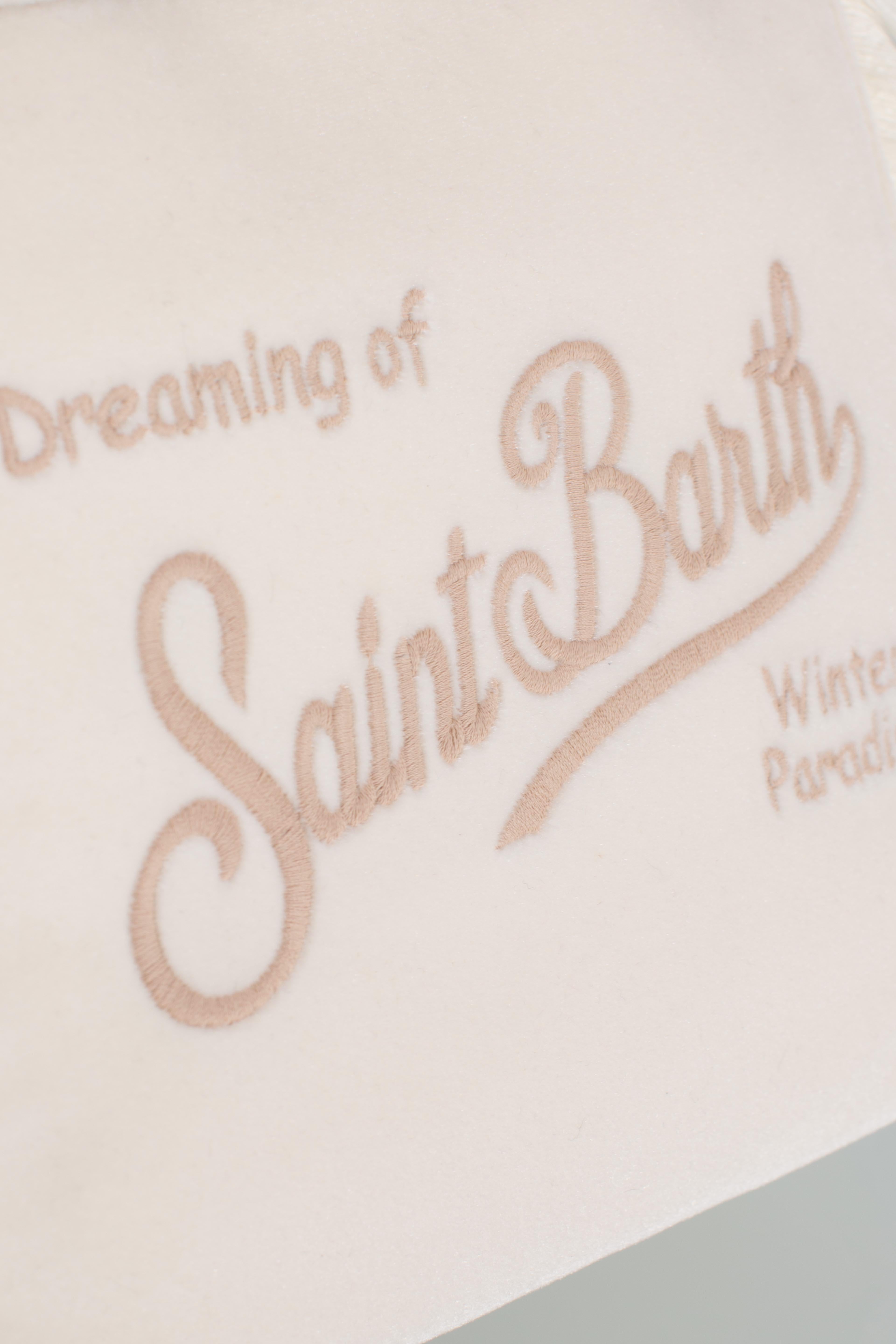 Borsa Vanity mini velvet Dreaming of Saint Barth Winter Paradise white VAMI02701320I MC2 SAINT BARTH