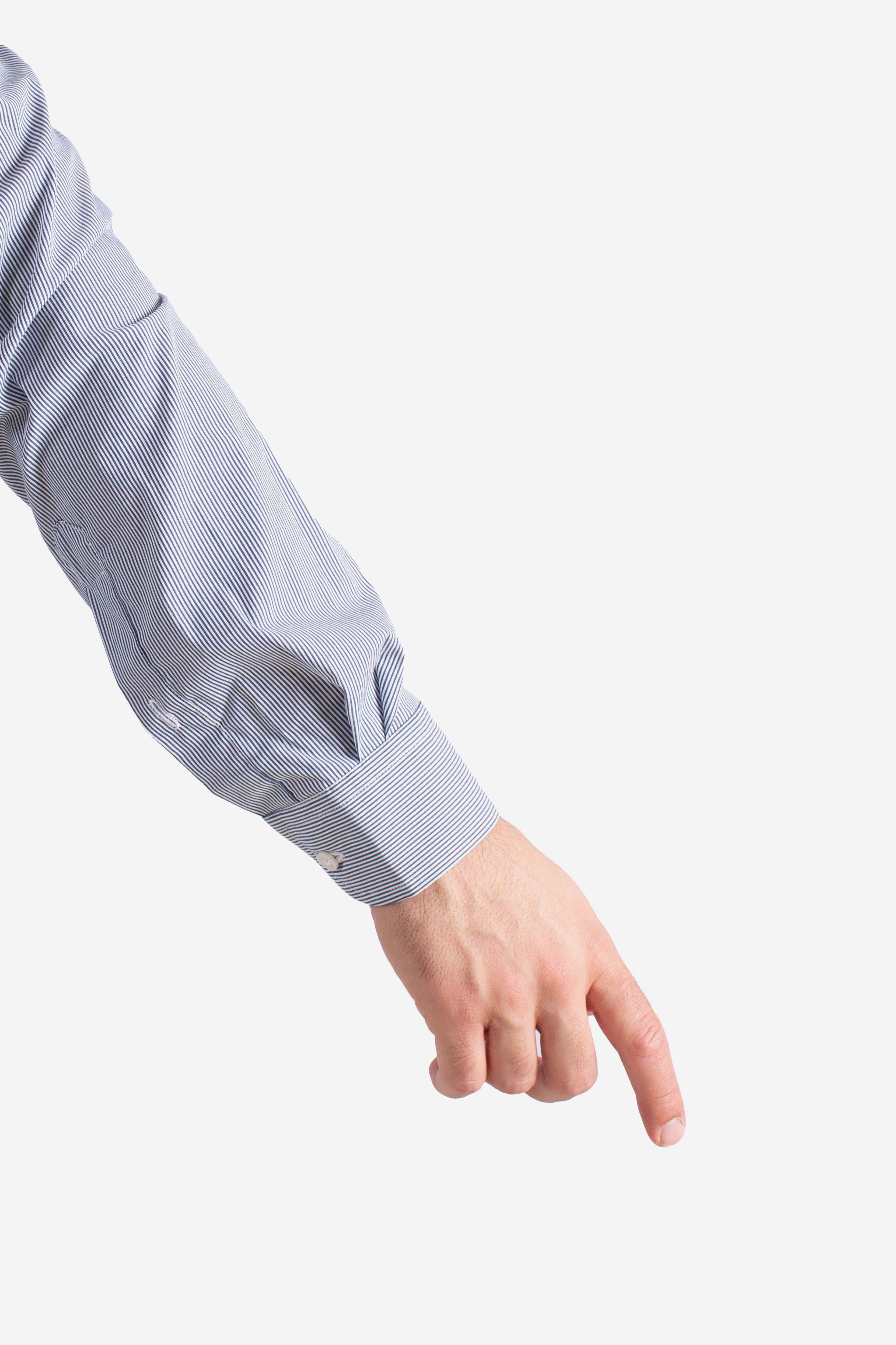 Camicia Uomo botton down Stretch Microfantasia bianco blu NCMA150258SXAIU806 FAY