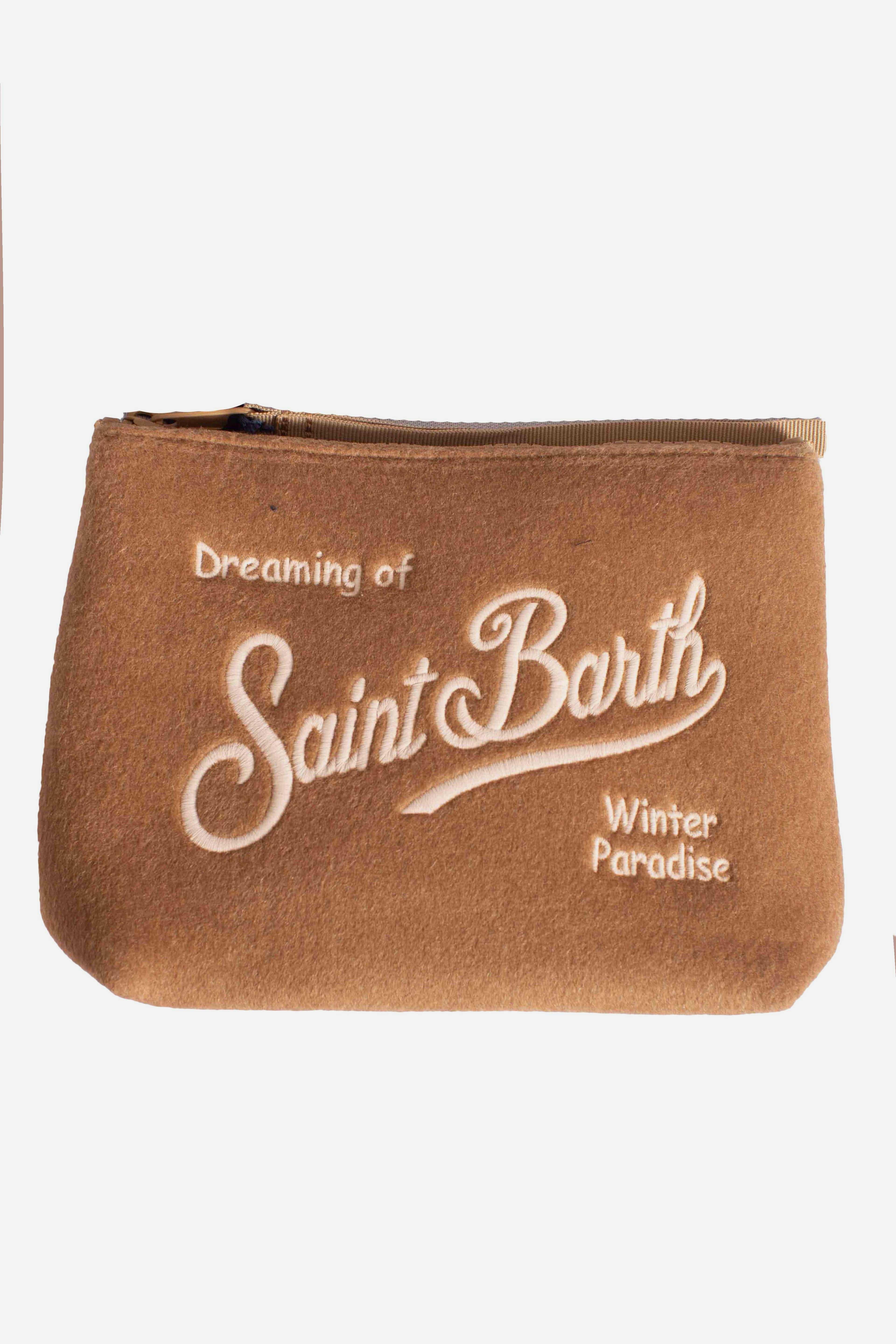Pochette Aline in effetto Feltro nocciola - "Dreaming of Saint Barth Winter Paradise" ALI002800163I MC2 SAINT BARTH
